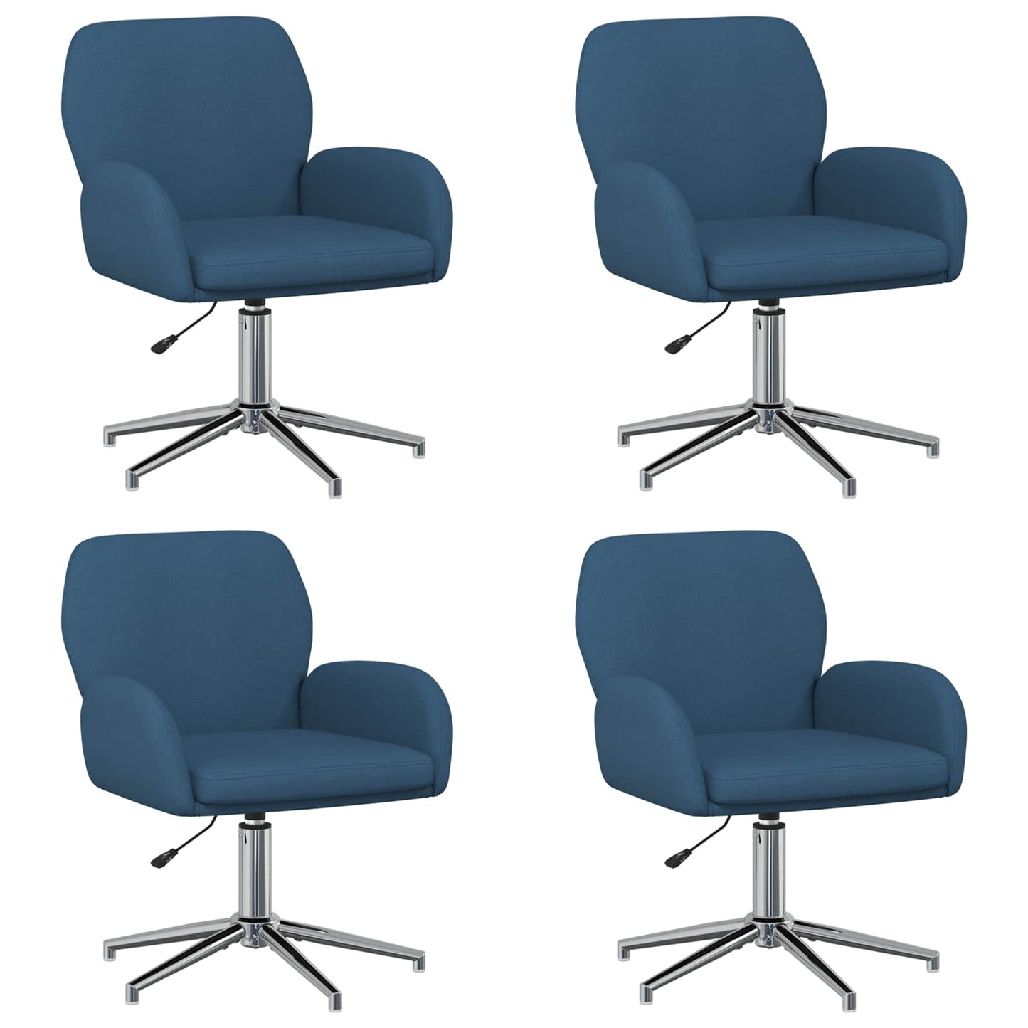Draaiende Bureaustoelen 4 st 54 x 58 x 90 cm Blauw Stof