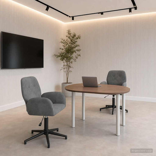 Draaiende Bureaustoelen 2 st 54 x 55 x 90 cm Donkergrijs is nu te koop bij PeponiXL, paradijselijk wonen!