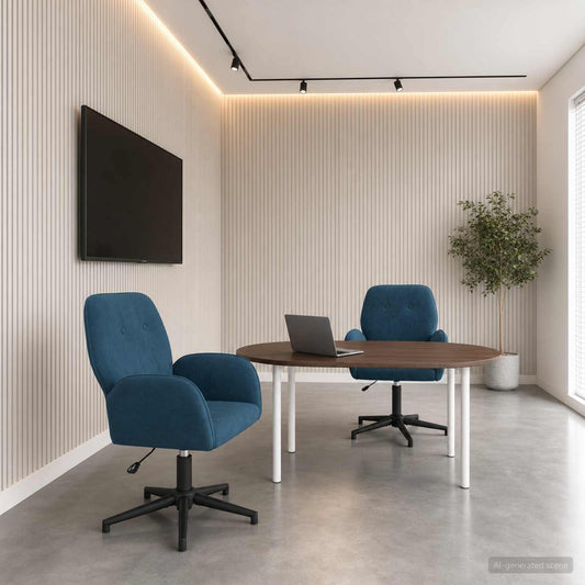 Draaiende Bureaustoelen 2 st 54 x 55 x 90 cm Blauw fluweel is nu te koop bij PeponiXL, paradijselijk wonen!