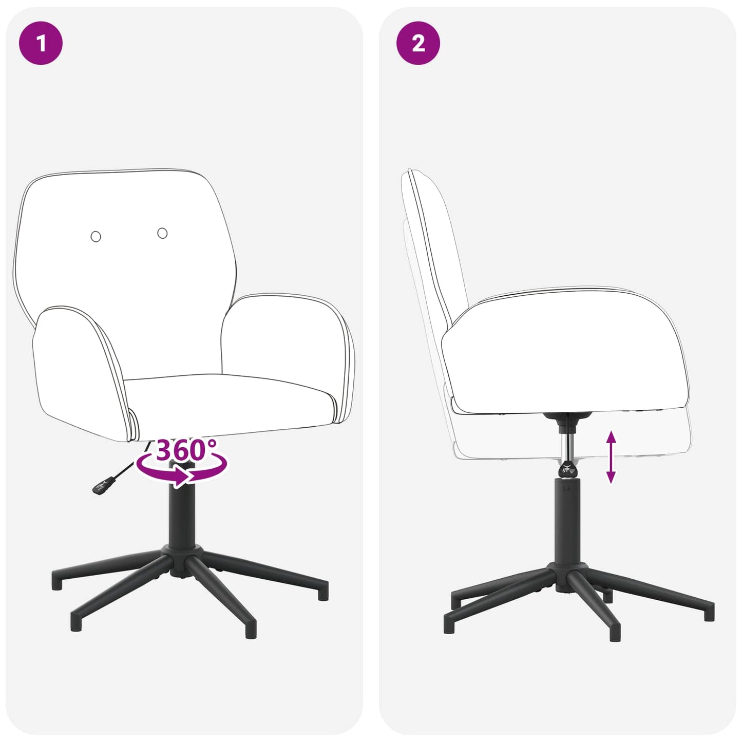 Draaiende Bureaustoelen 6 st 54 x 55 x 90 cm Crèmekleurig