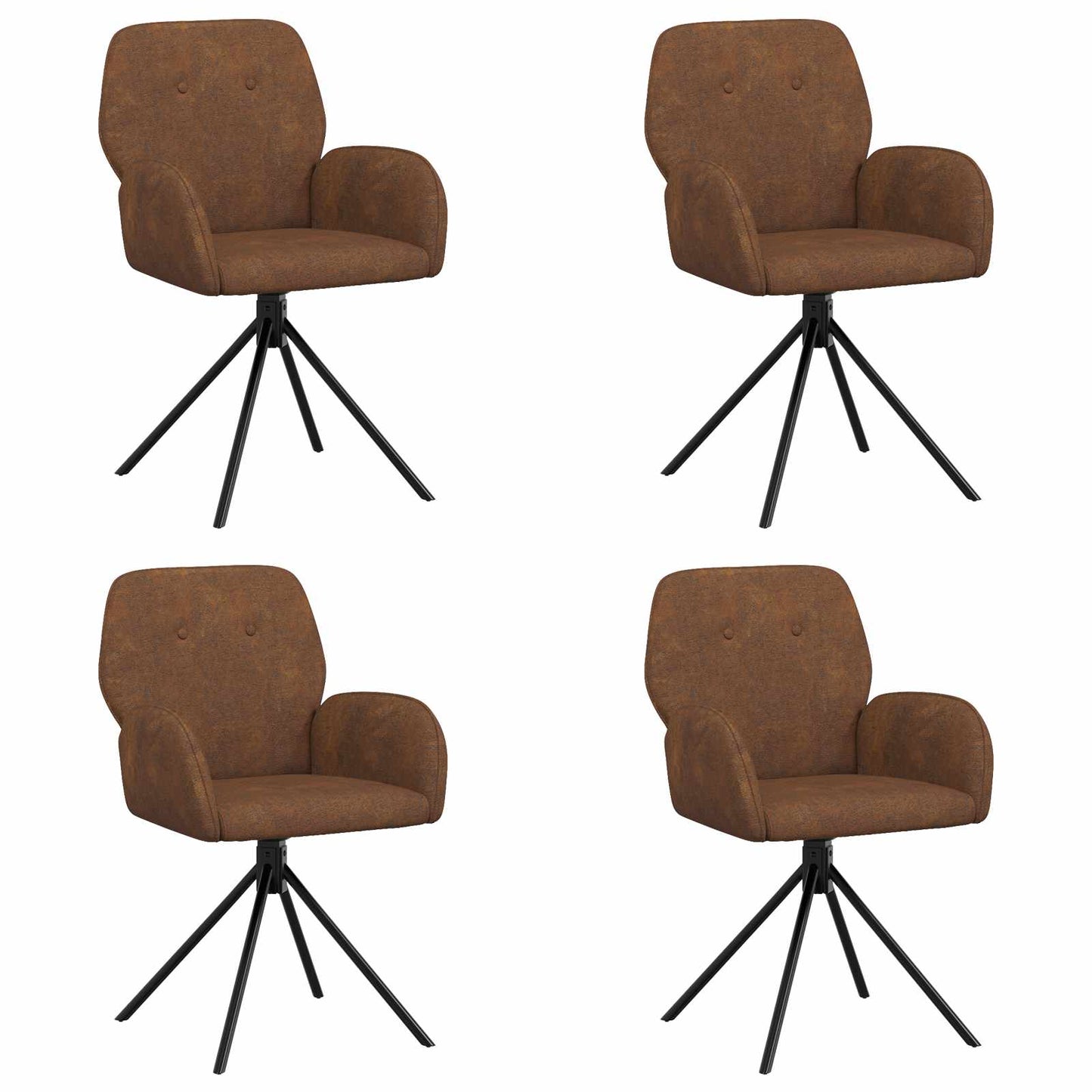 Draai Eetstoelen 4 pcs Nep Suede Leer Bruin 54 x 55 x 86 cm is nu te koop bij PeponiXL, paradijselijk wonen!
