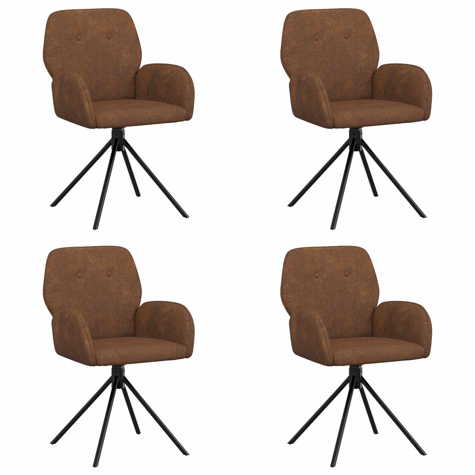 Draai Eetstoelen 4 pcs Nep Suede Leer Bruin 54 x 55 x 86 cm is nu te koop bij PeponiXL, paradijselijk wonen!