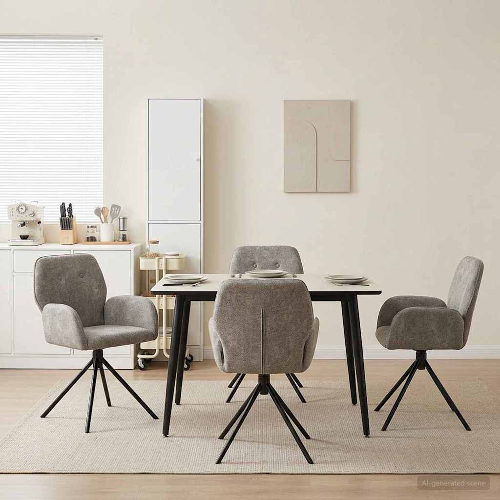 Draai Eetstoelen 4 pcs Nep Suede Leer Lichtgrijs is nu te koop bij PeponiXL, paradijselijk wonen!