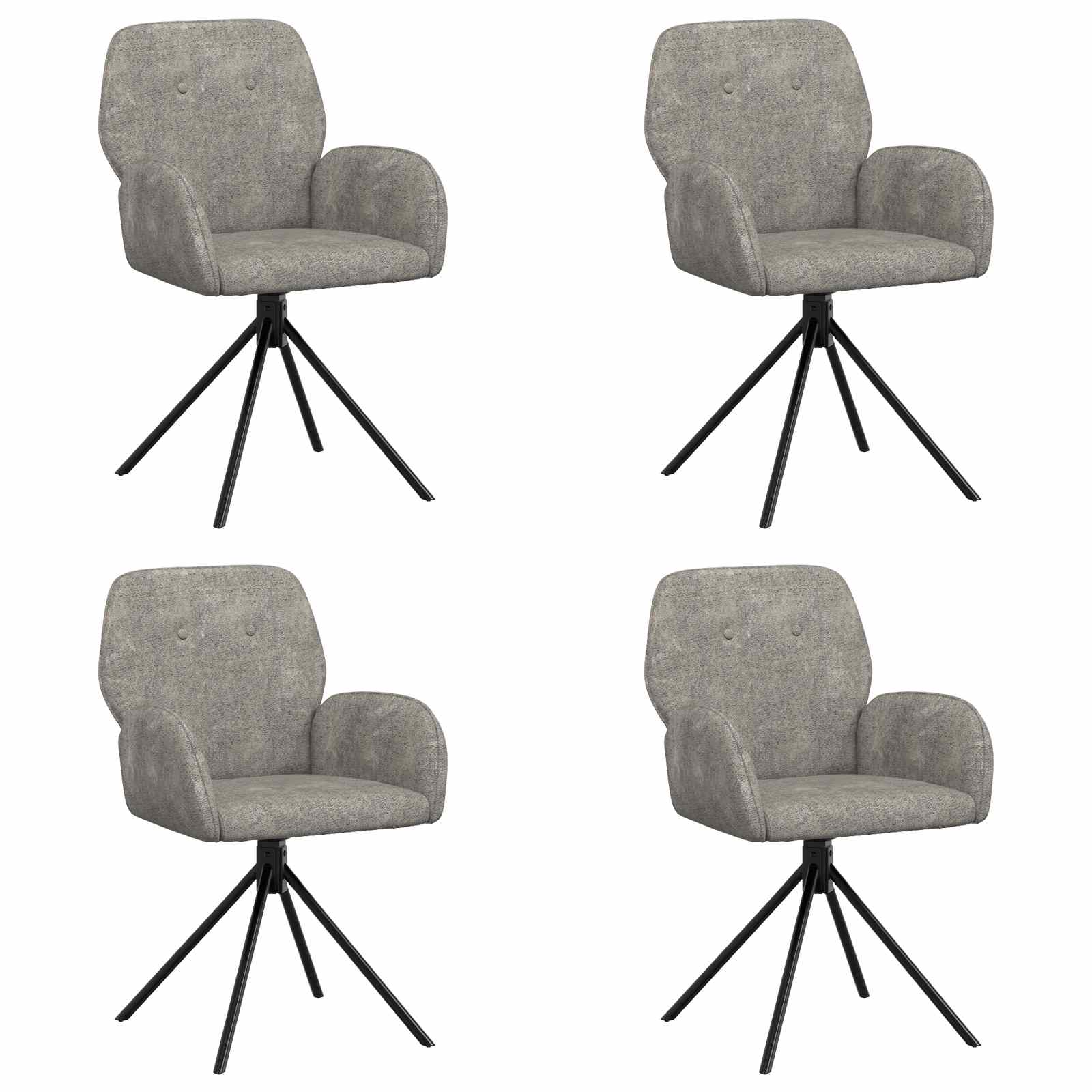Draai Eetstoelen 4 pcs Nep Suede Leer Lichtgrijs is nu te koop bij PeponiXL, paradijselijk wonen!