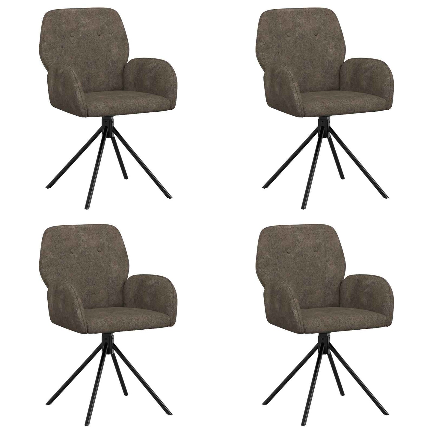 Draai Eetstoelen 4 pcs Nep Suede Leer Donkergrijs is nu te koop bij PeponiXL, paradijselijk wonen!