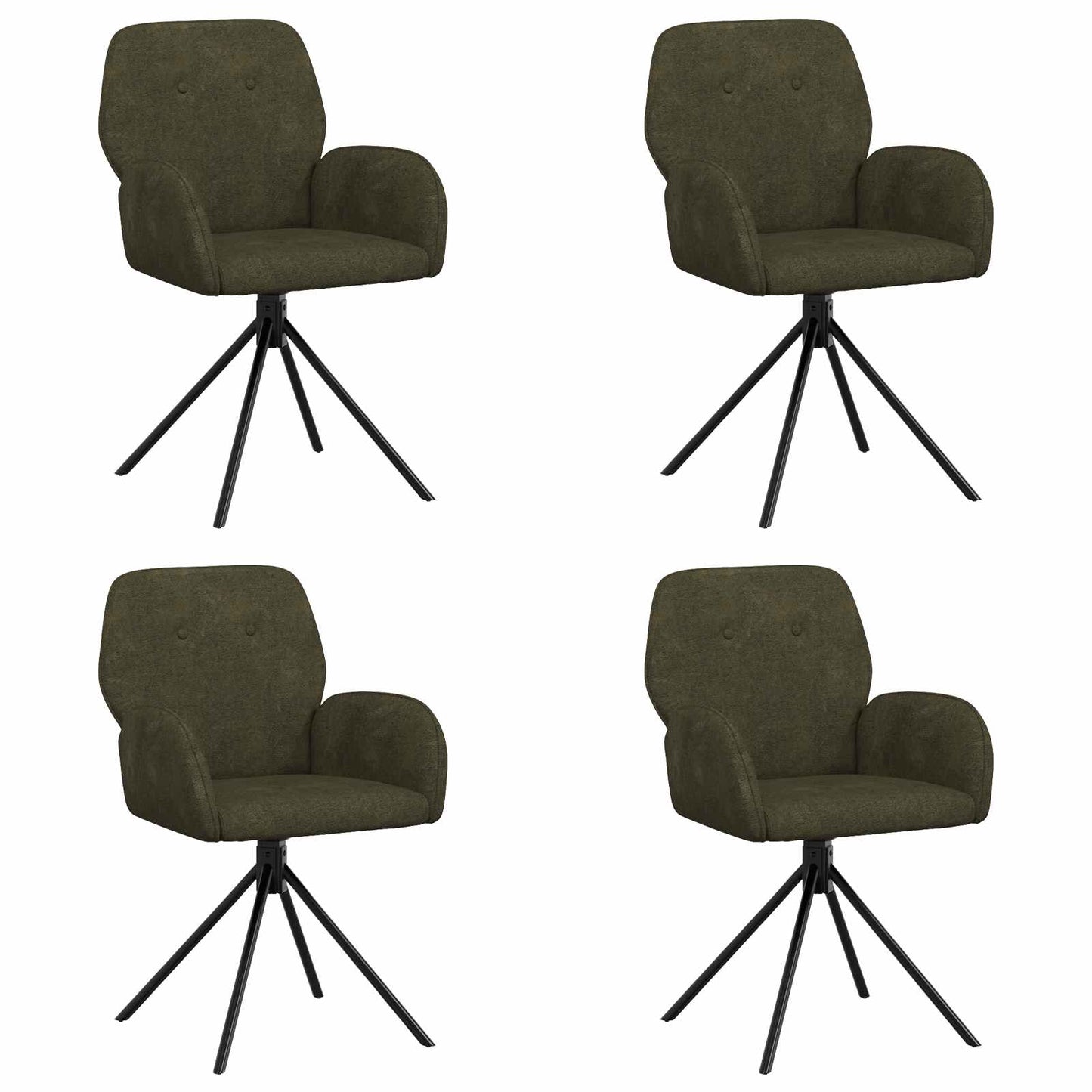 Draai Eetstoelen 4 pcs Nep Suede Leer Legergroen is nu te koop bij PeponiXL, paradijselijk wonen!