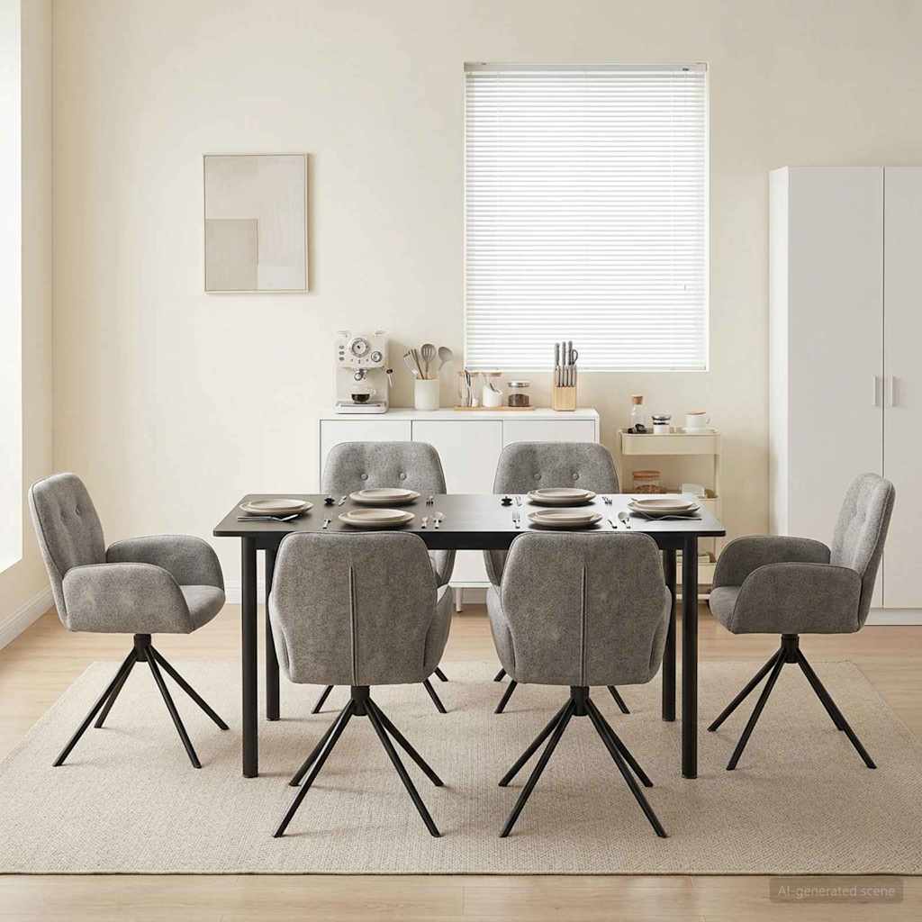 Draai Eetstoelen 6 pcs Nep Suede Leer Lichtgrijs is nu te koop bij PeponiXL, paradijselijk wonen!
