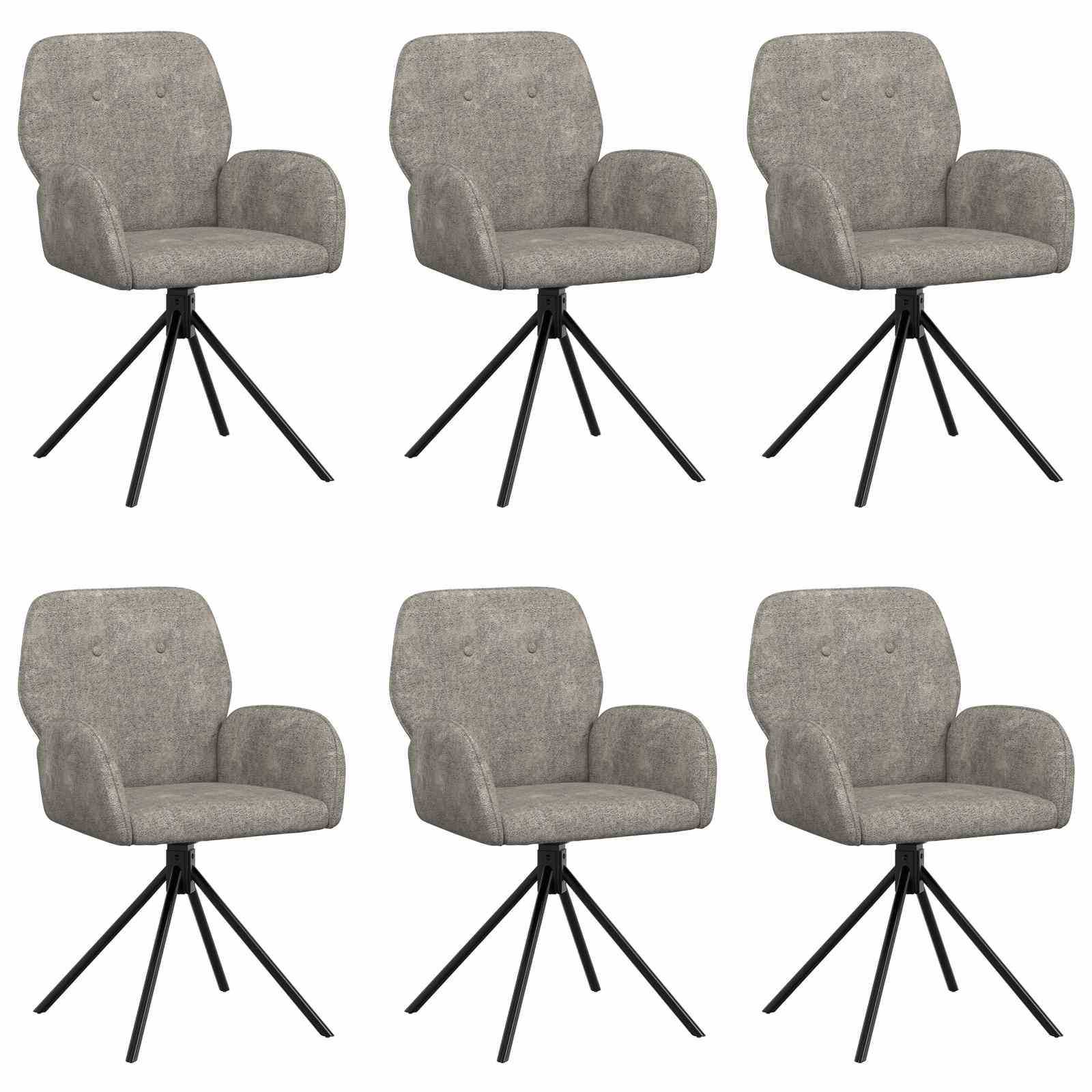 Draai Eetstoelen 6 pcs Nep Suede Leer Lichtgrijs is nu te koop bij PeponiXL, paradijselijk wonen!