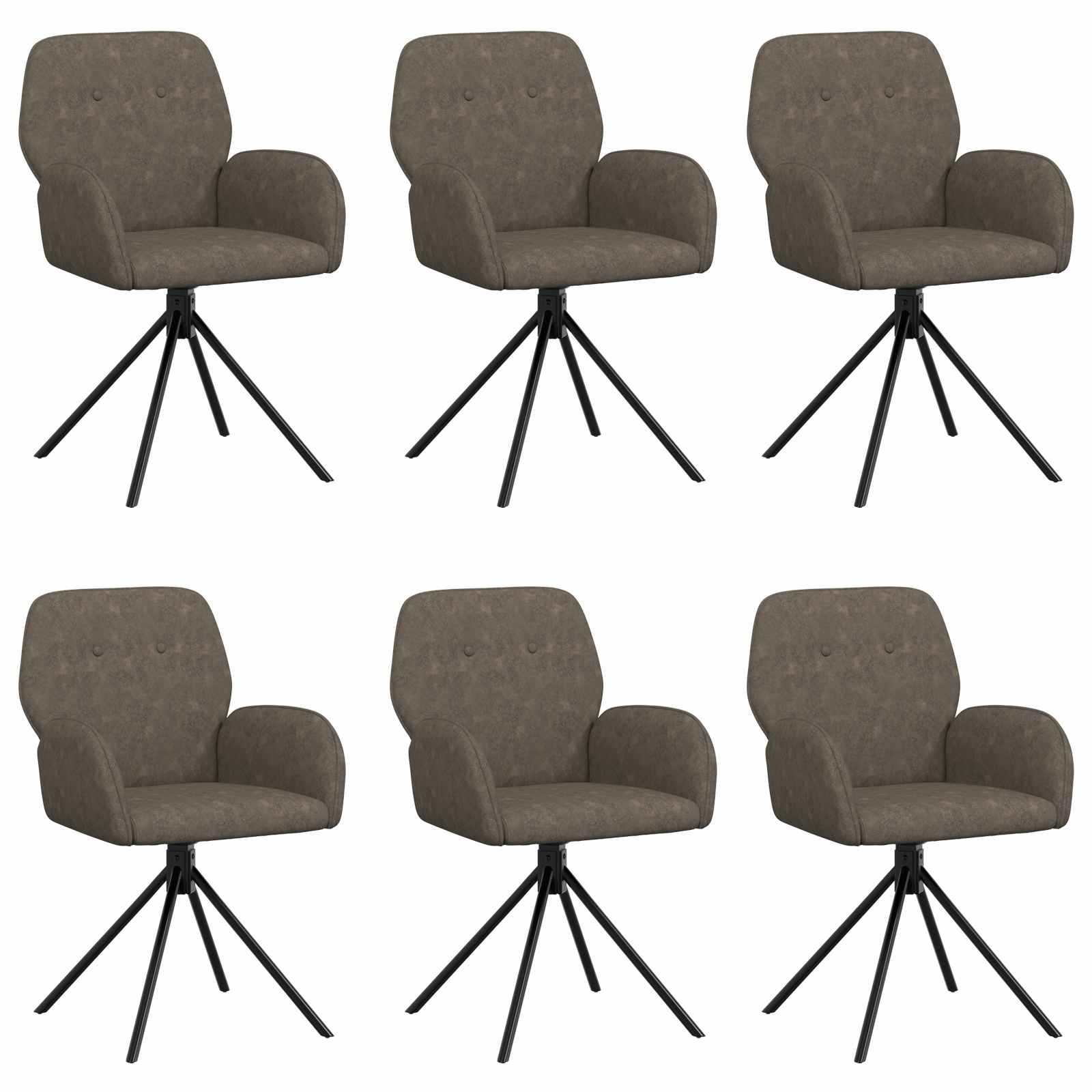Draai Eetstoelen 6 pcs Nep Suede Leer Donkergrijs is nu te koop bij PeponiXL, paradijselijk wonen!