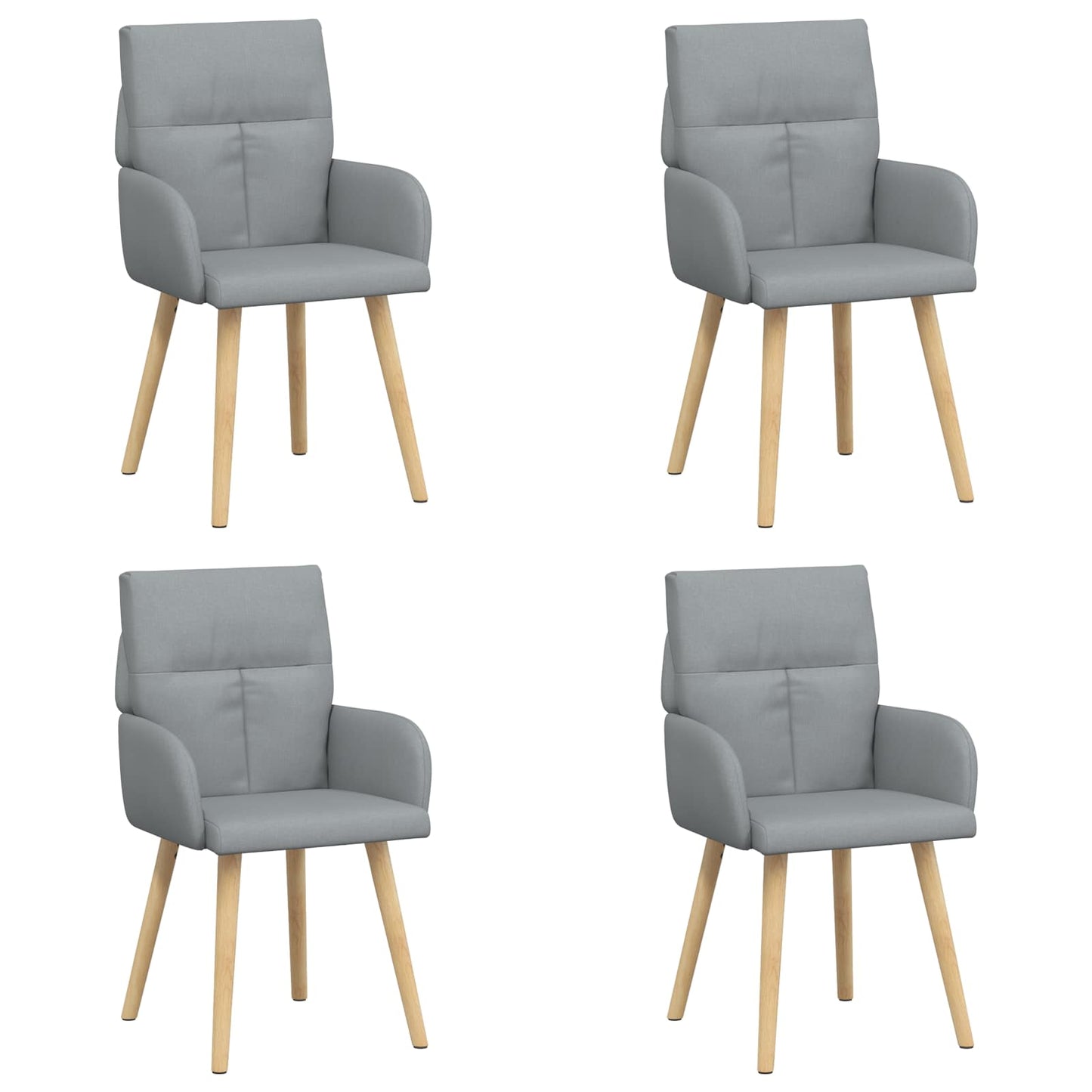 Eettafelstoelen 4 pcs Stof Lichtgrijs 60 x 56 x 96 cm is nu te koop bij PeponiXL, paradijselijk wonen!