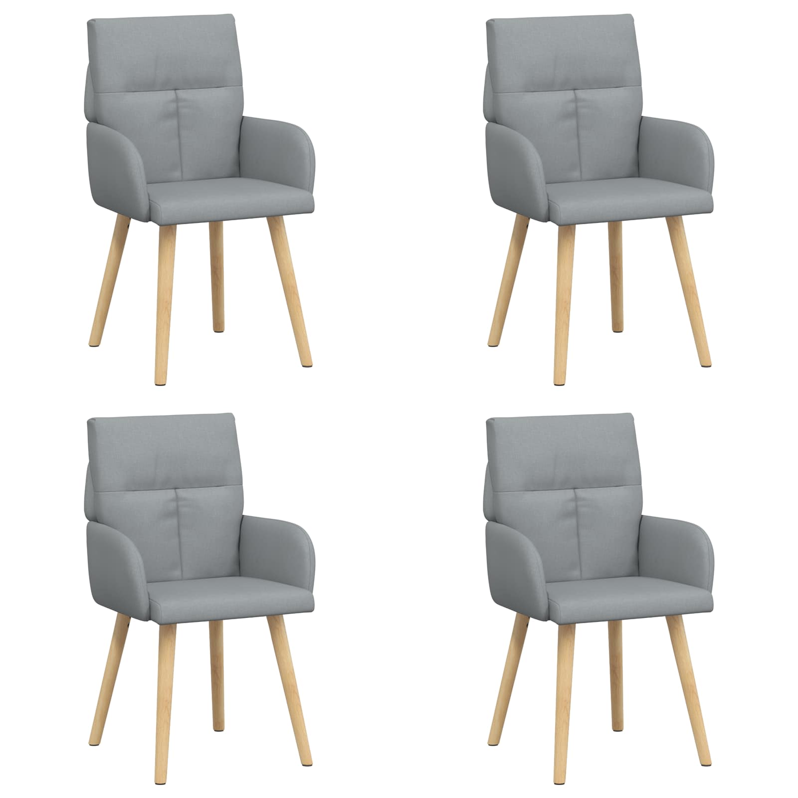 Eettafelstoelen 4 pcs Stof Lichtgrijs 60 x 56 x 96 cm is nu te koop bij PeponiXL, paradijselijk wonen!