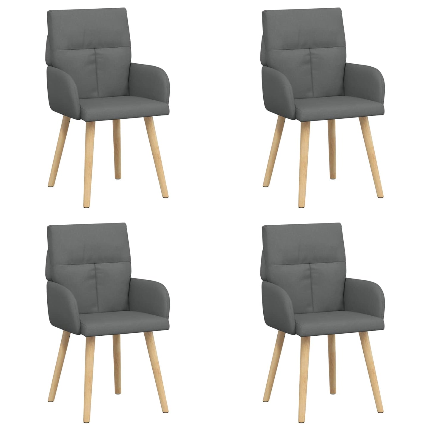 Eettafelstoelen 4 pcs Stof Donkergrijs 60 x 56 x 96 cm is nu te koop bij PeponiXL, paradijselijk wonen!