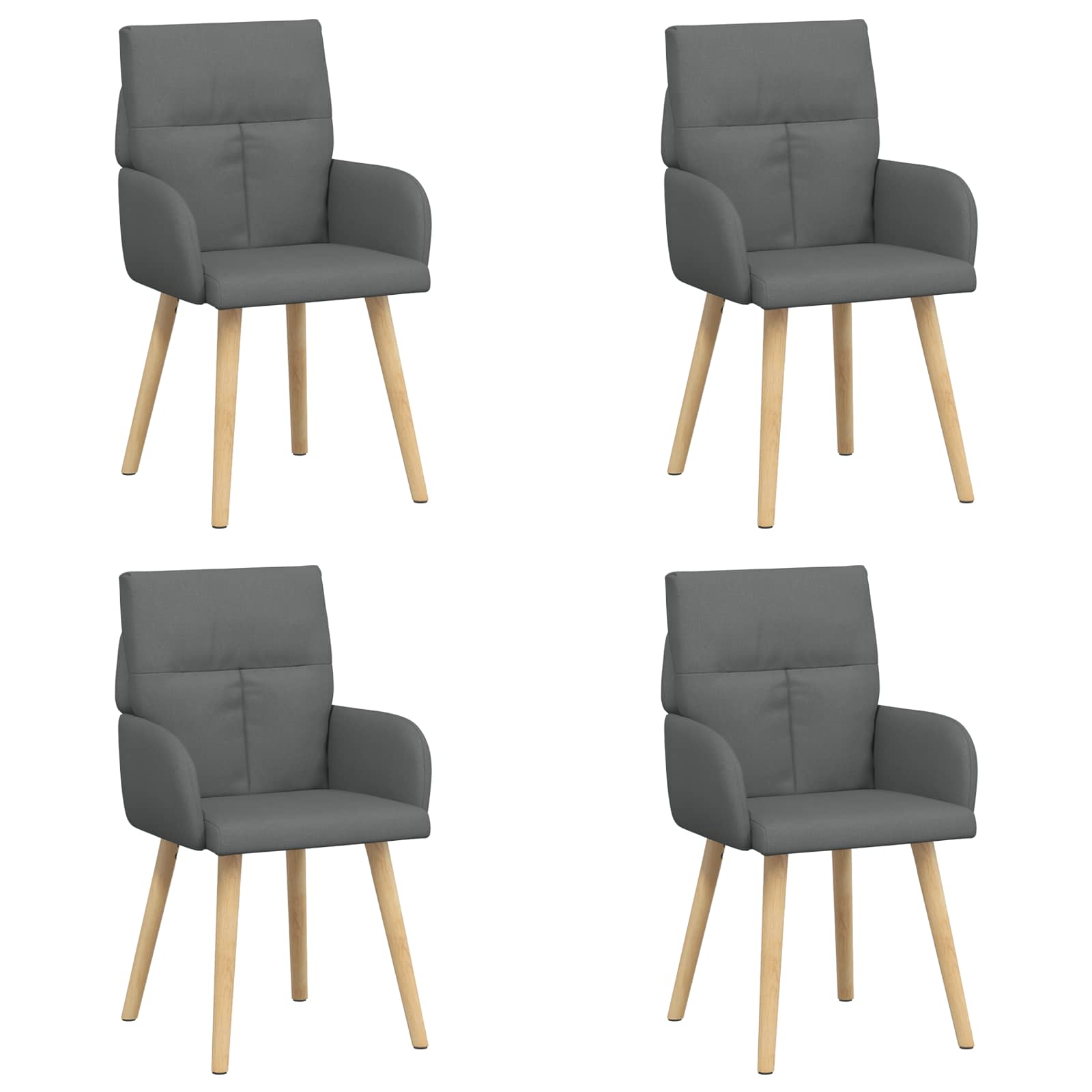 Eettafelstoelen 4 pcs Stof Donkergrijs 60 x 56 x 96 cm is nu te koop bij PeponiXL, paradijselijk wonen!