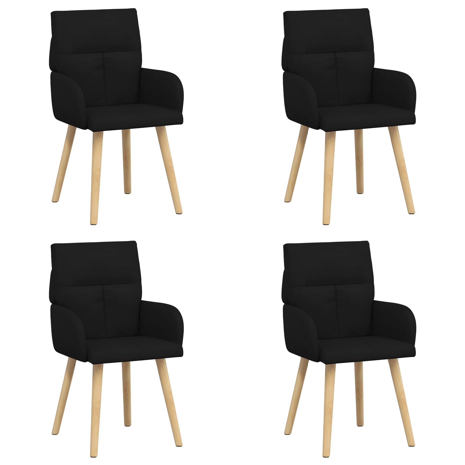 Eettafelstoelen 4 pcs Stof Zwart 60 x 56 x 96 cm is nu te koop bij PeponiXL, paradijselijk wonen!