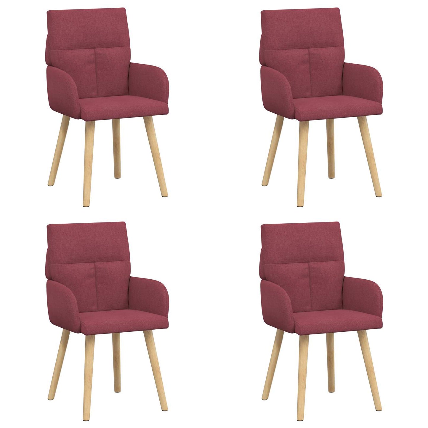 Eettafelstoelen 4 pcs Stof Wijnrood 60 x 56 x 96 cm is nu te koop bij PeponiXL, paradijselijk wonen!