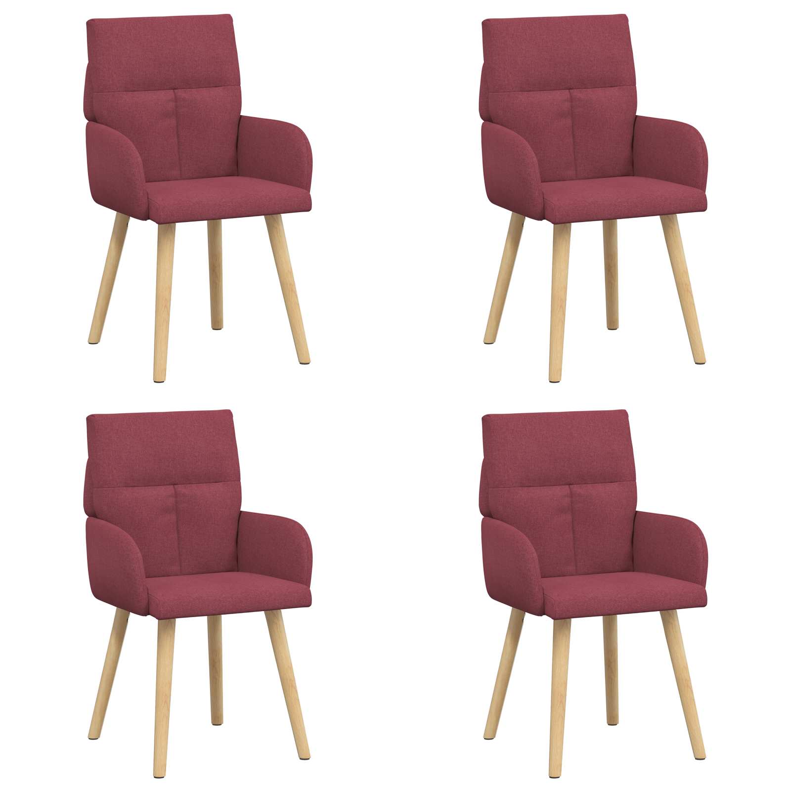 Eettafelstoelen 4 pcs Stof Wijnrood 60 x 56 x 96 cm is nu te koop bij PeponiXL, paradijselijk wonen!