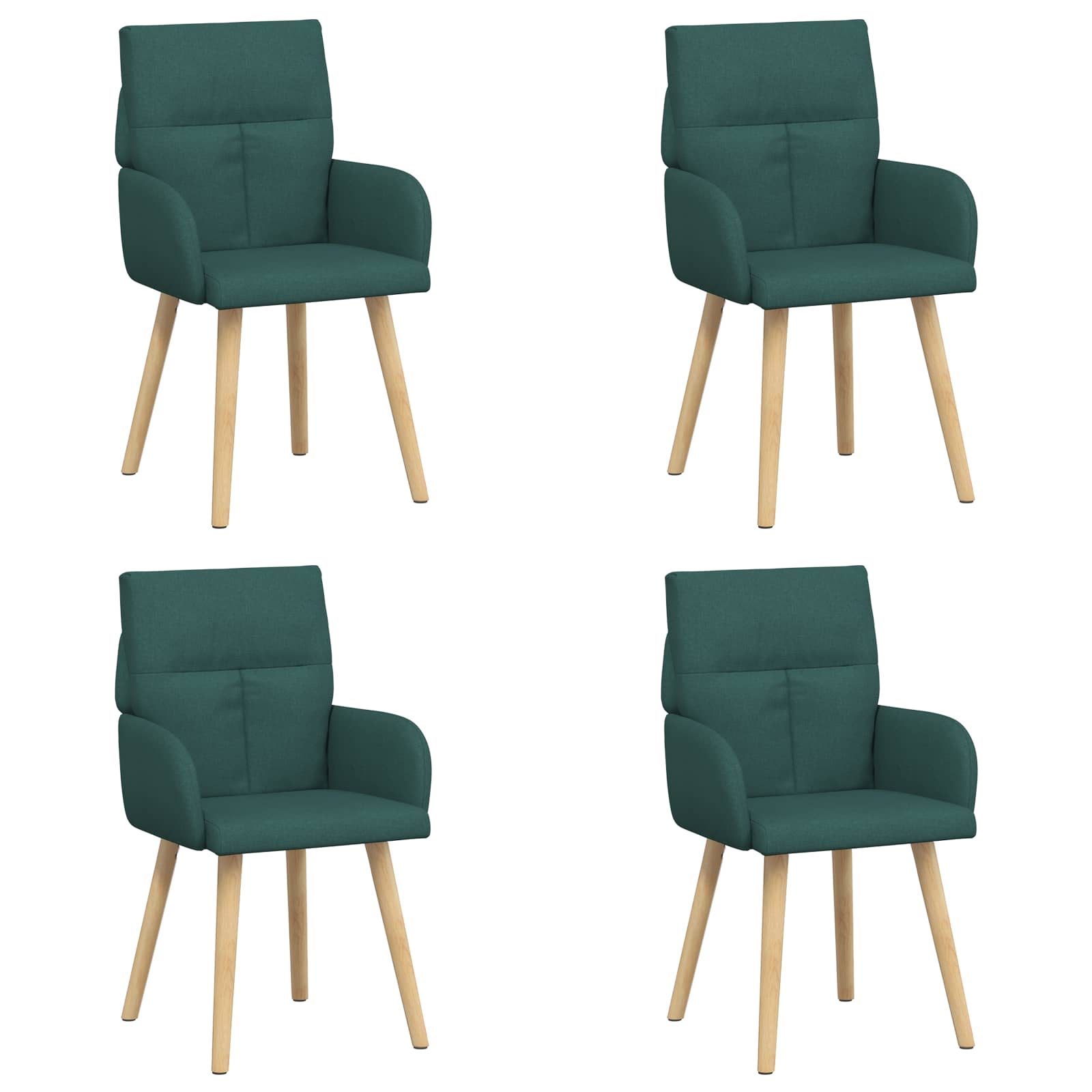 Eettafelstoelen 4 pcs Stof Donkergroen 60 x 56 x 96 cm is nu te koop bij PeponiXL, paradijselijk wonen!