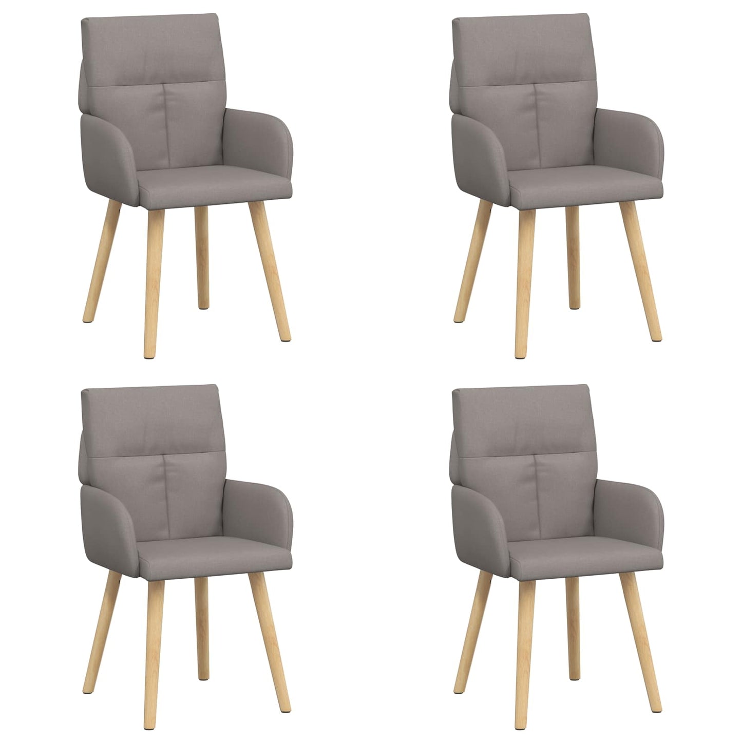 Eettafelstoelen 4 pcs Stof Taupe 60 x 56 x 96 cm is nu te koop bij PeponiXL, paradijselijk wonen!