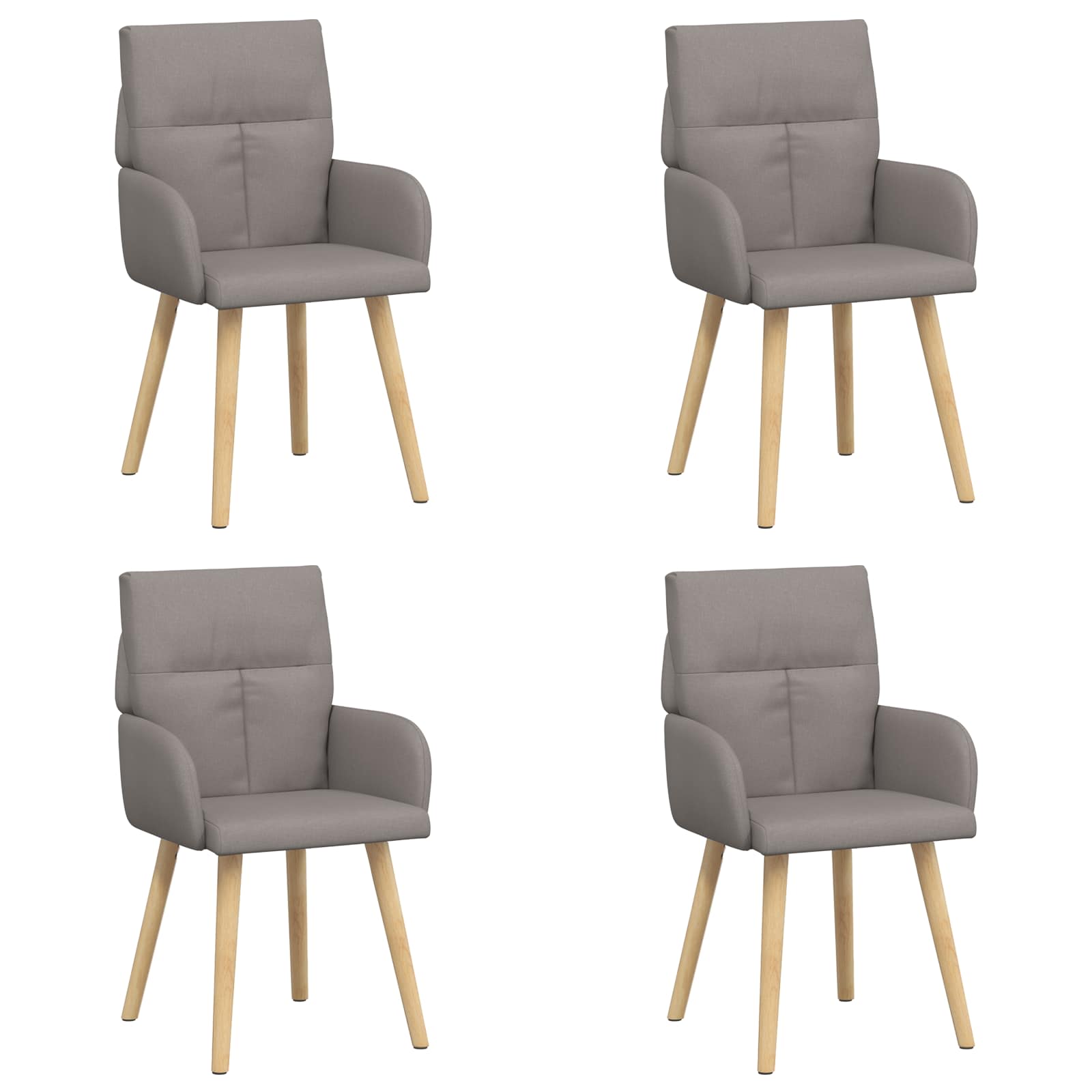 Eettafelstoelen 4 pcs Stof Taupe 60 x 56 x 96 cm is nu te koop bij PeponiXL, paradijselijk wonen!