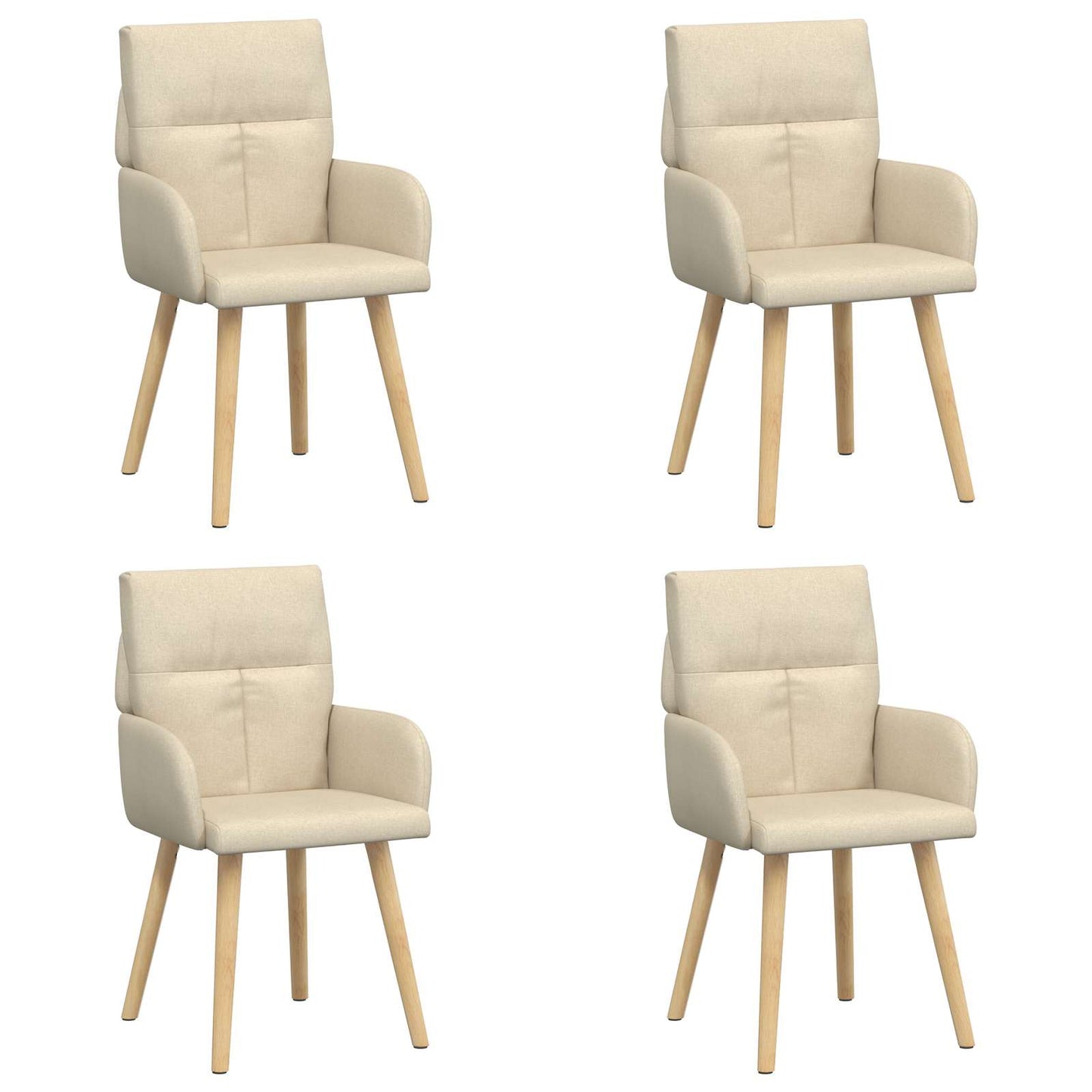 Eettafelstoelen 4 pcs Stof Crèmekleurig 60 x 56 x 96 cm is nu te koop bij PeponiXL, paradijselijk wonen!