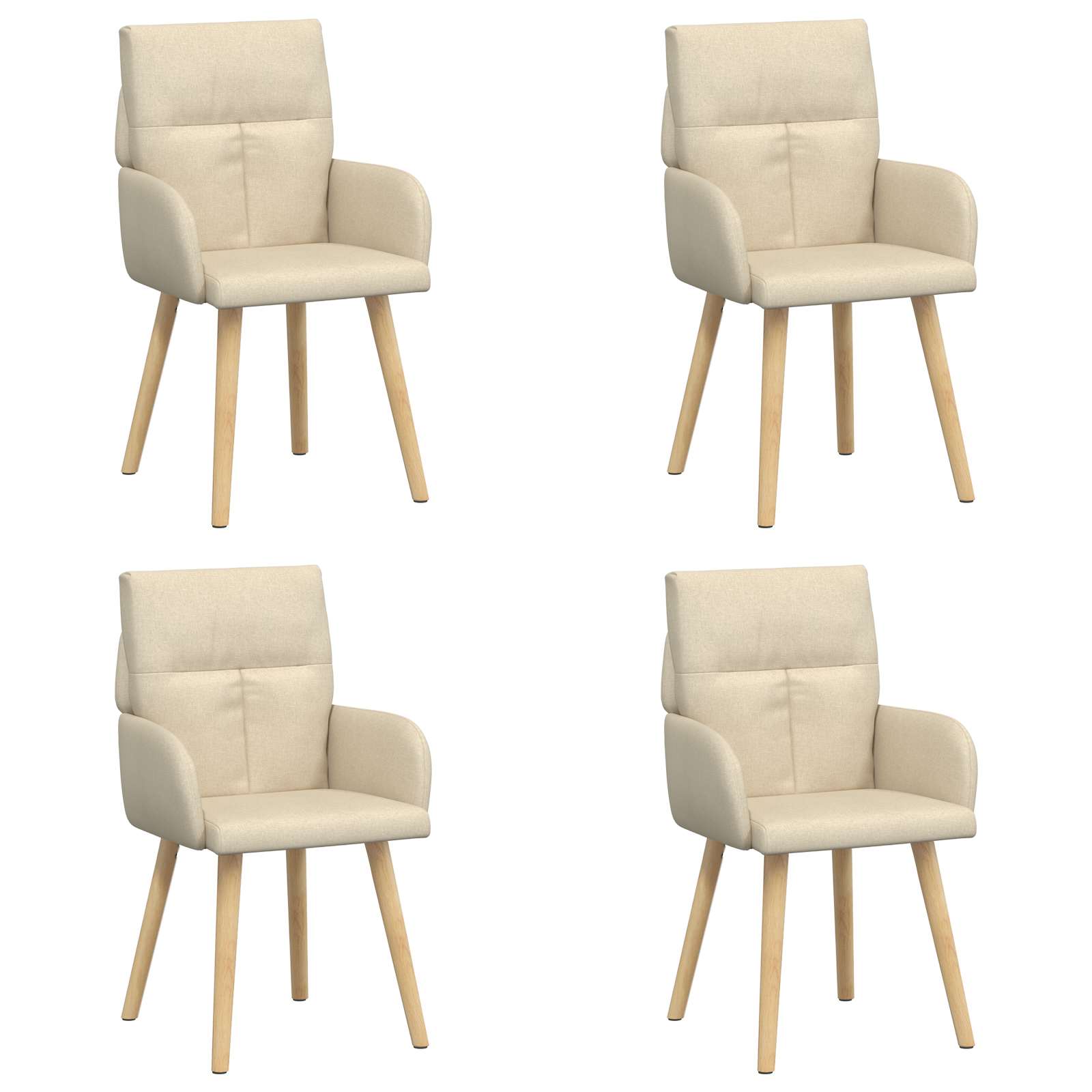Eettafelstoelen 4 pcs Stof Crèmekleurig 60 x 56 x 96 cm is nu te koop bij PeponiXL, paradijselijk wonen!