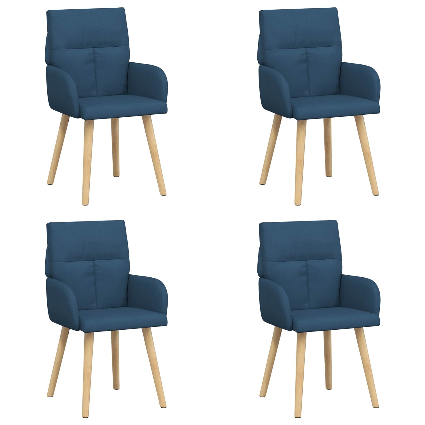 Eettafelstoelen 4 pcs Stof Blauw 60 x 56 x 96 cm is nu te koop bij PeponiXL, paradijselijk wonen!