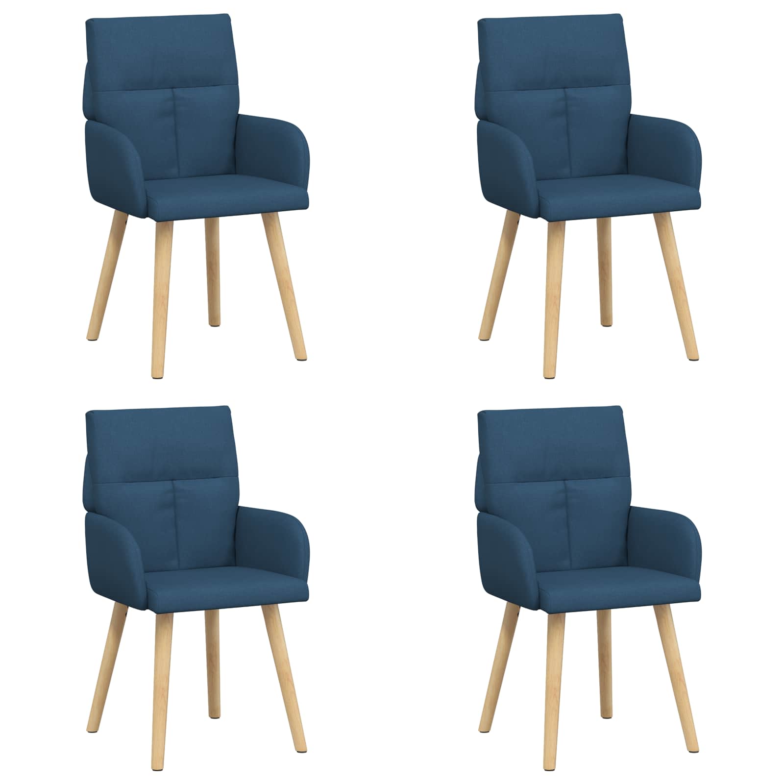 Eettafelstoelen 4 pcs Stof Blauw 60 x 56 x 96 cm is nu te koop bij PeponiXL, paradijselijk wonen!