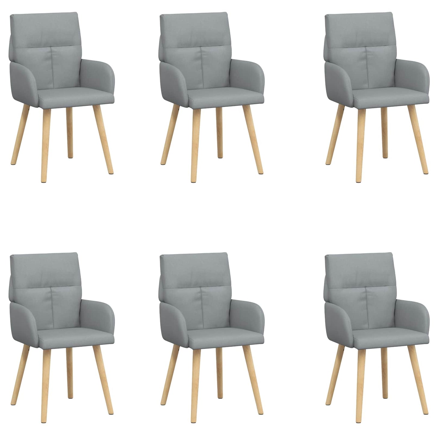 Eettafelstoelen 6 pcs Stof Lichtgrijs 60 x 56 x 96 cm is nu te koop bij PeponiXL, paradijselijk wonen!