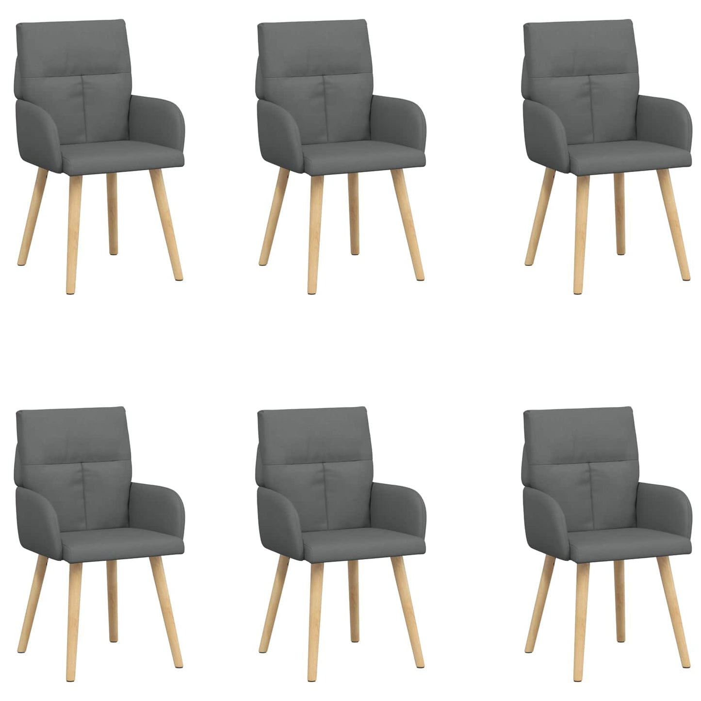 Eettafelstoelen 6 pcs Stof Donkergrijs 60 x 56 x 96 cm is nu te koop bij PeponiXL, paradijselijk wonen!