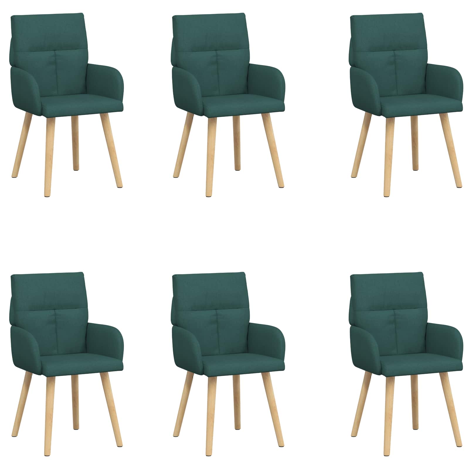 Eettafelstoelen 6 pcs Stof Donkergroen 60 x 56 x 96 cm is nu te koop bij PeponiXL, paradijselijk wonen!