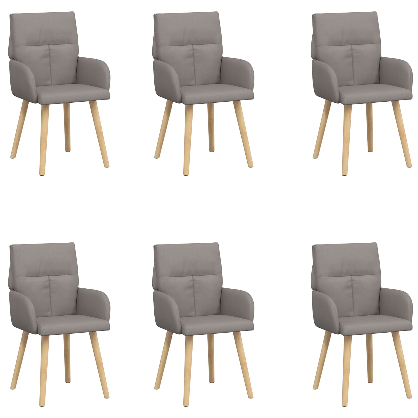 Eettafelstoelen 6 pcs Stof Taupe 60 x 56 x 96 cm is nu te koop bij PeponiXL, paradijselijk wonen!