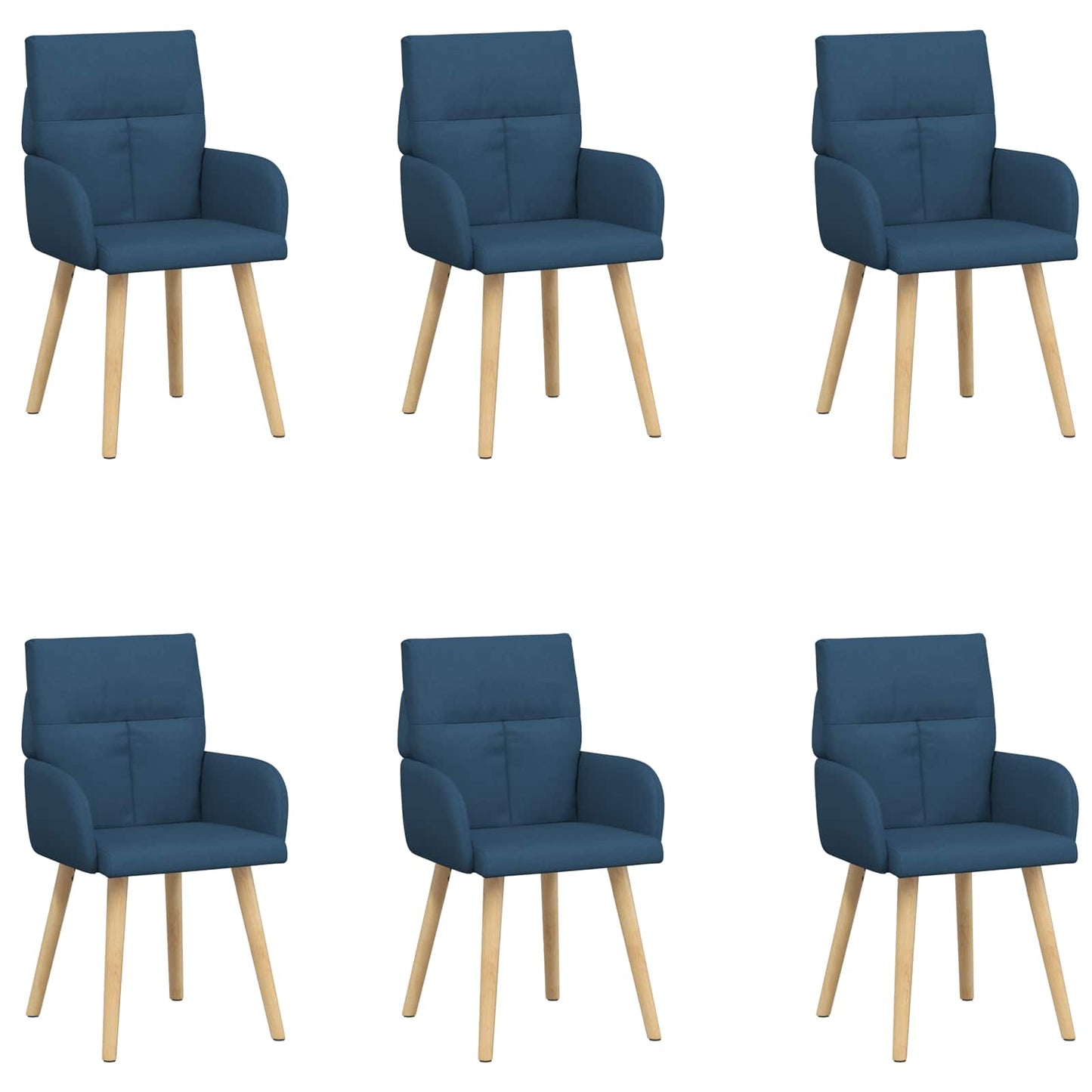 Eettafelstoelen 6 pcs Stof Blauw 60 x 56 x 96 cm is nu te koop bij PeponiXL, paradijselijk wonen!