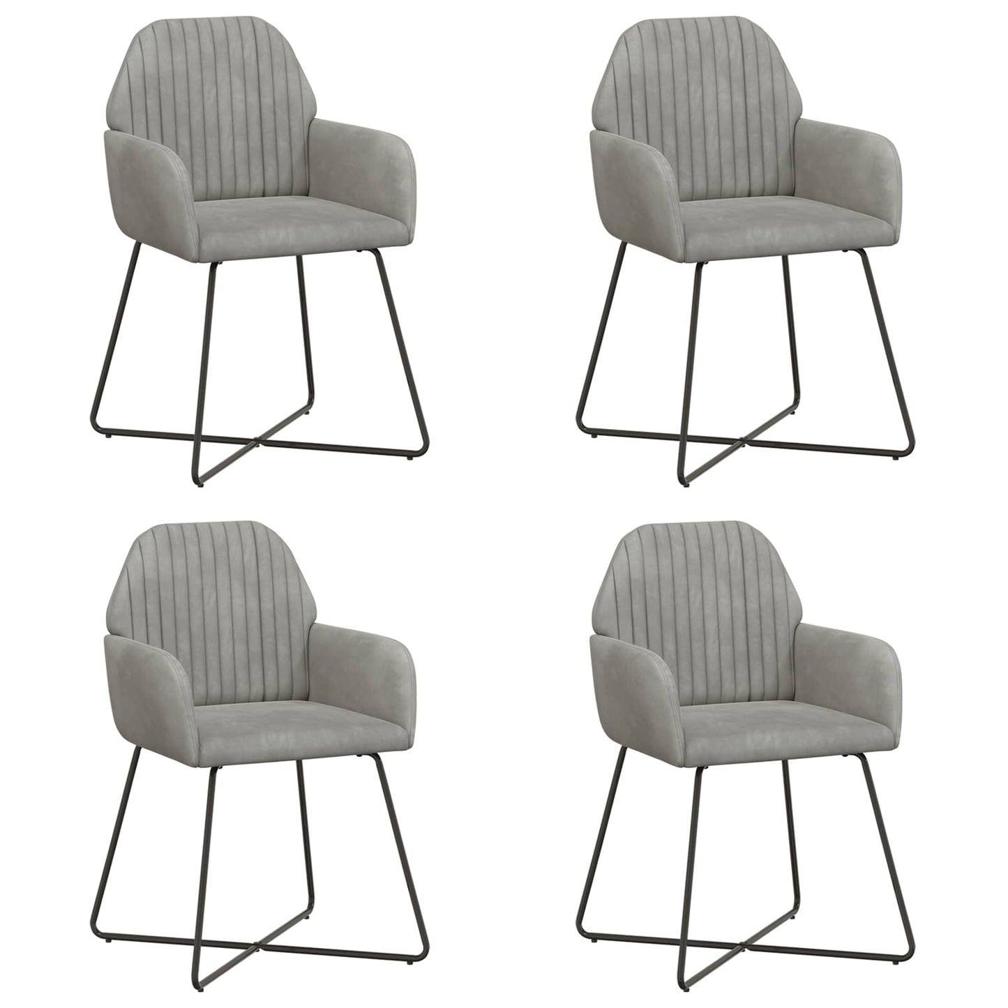 Eettafelstoelen 4 pcs fluweel Lichtgrijs 55 x 50 x 84 cm is nu te koop bij PeponiXL, paradijselijk wonen!