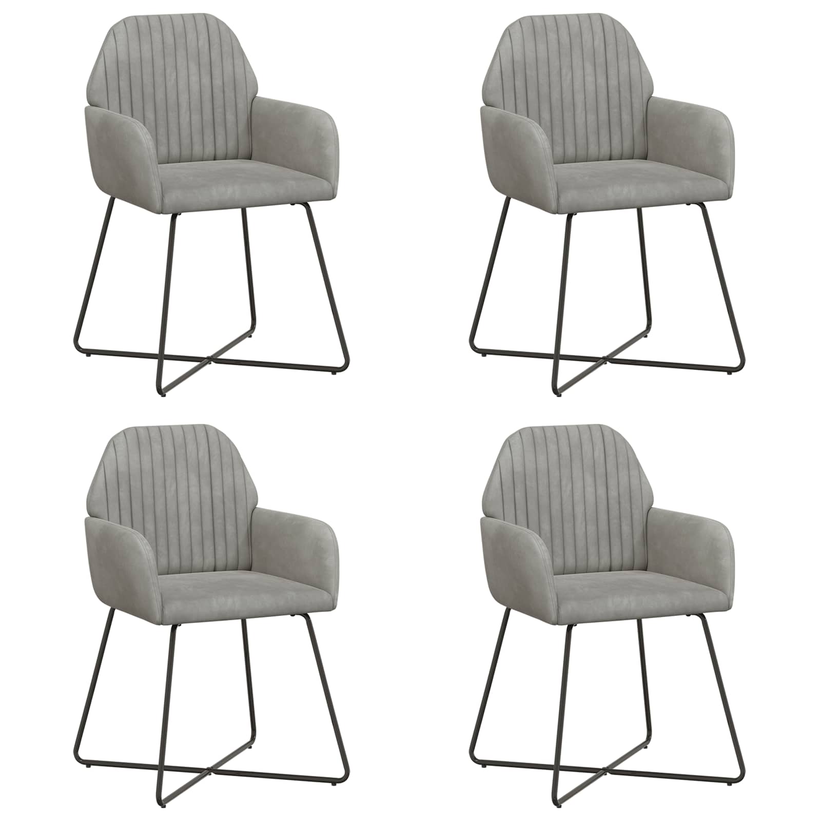 Eettafelstoelen 4 pcs fluweel Lichtgrijs 55 x 50 x 84 cm is nu te koop bij PeponiXL, paradijselijk wonen!