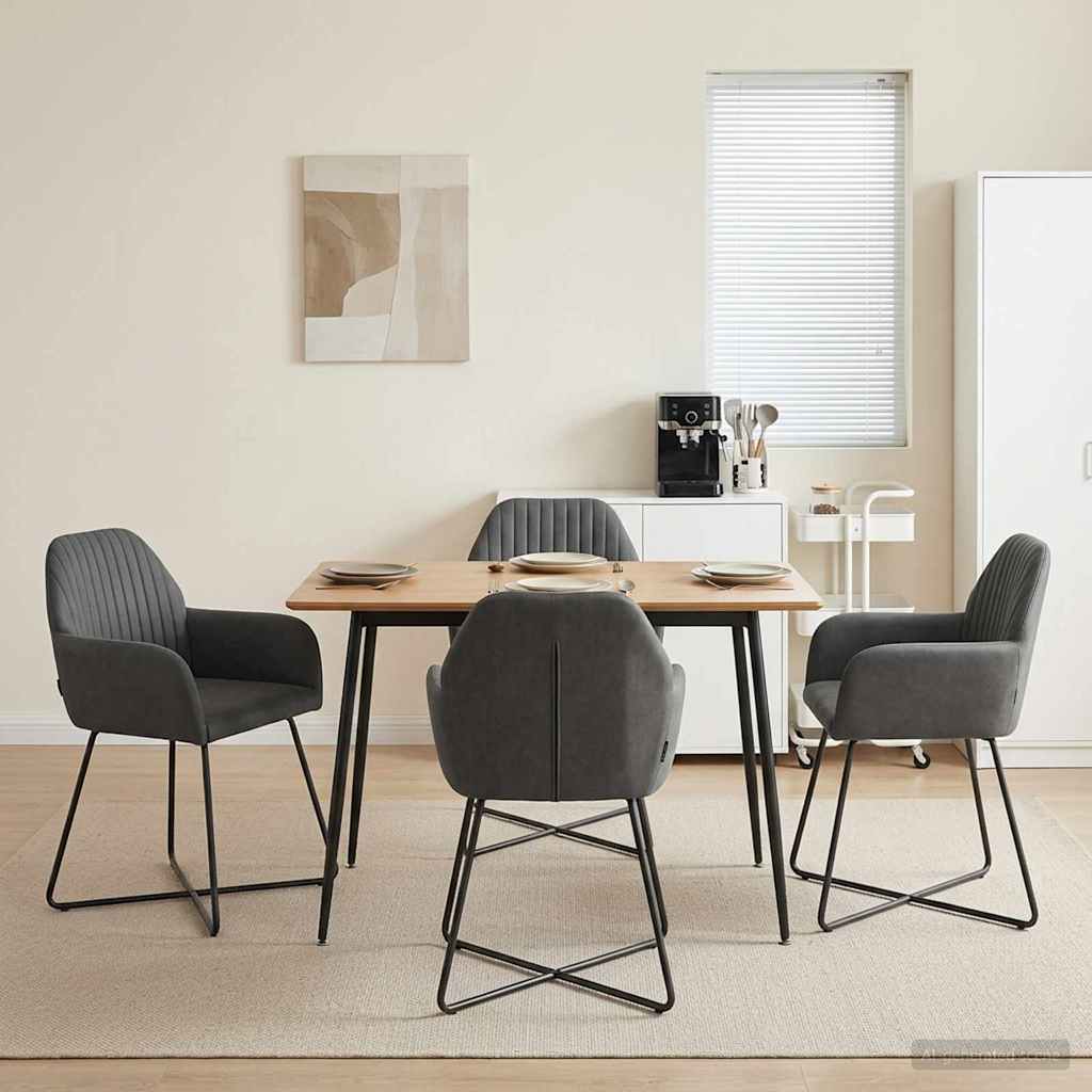 Eettafelstoelen 4 pcs fluweel Donkergrijs 55 x 50 x 84 cm is nu te koop bij PeponiXL, paradijselijk wonen!