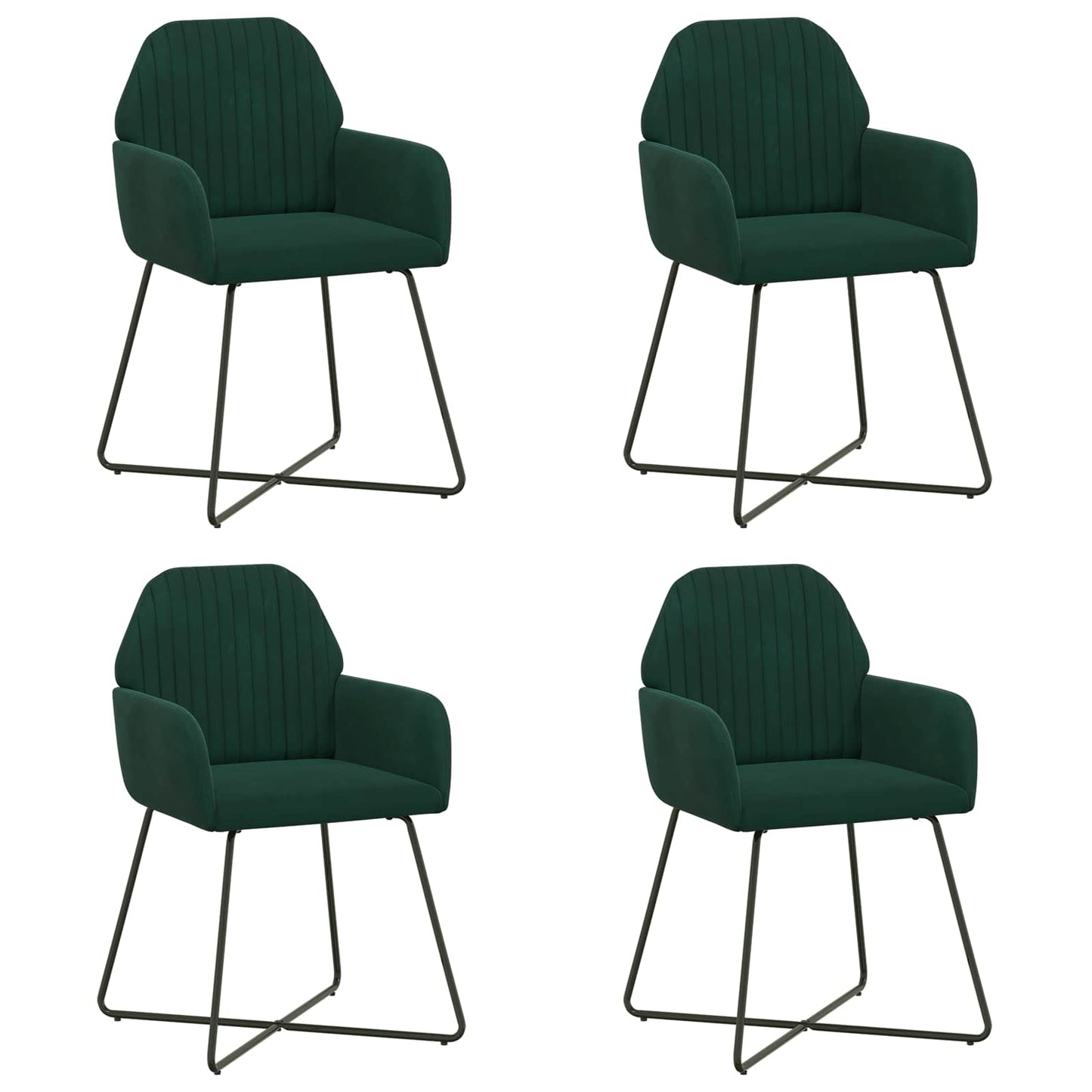Eettafelstoelen 4 pcs fluweel Donkergroen 55 x 50 x 84 cm is nu te koop bij PeponiXL, paradijselijk wonen!