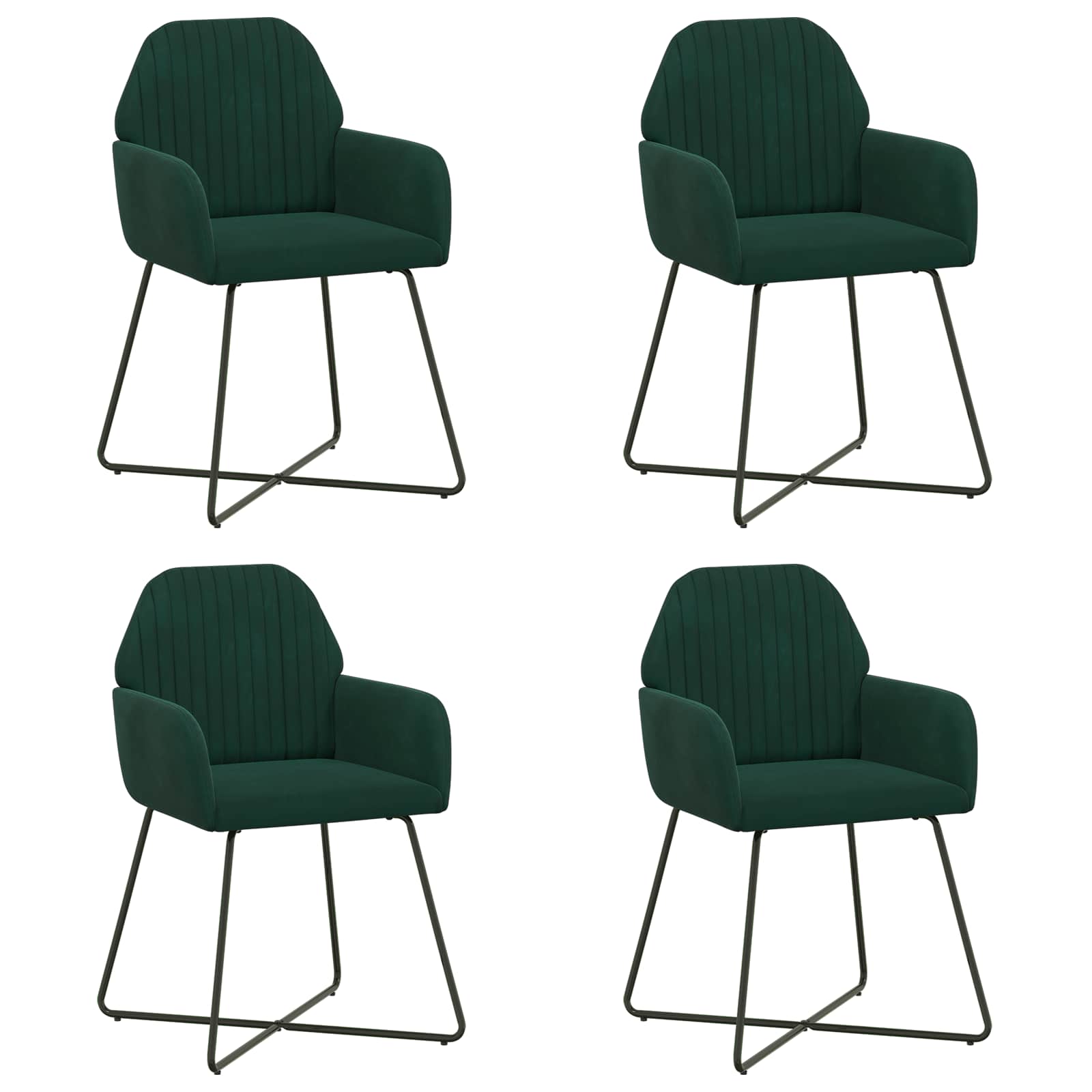 Eettafelstoelen 4 pcs fluweel Donkergroen 55 x 50 x 84 cm is nu te koop bij PeponiXL, paradijselijk wonen!