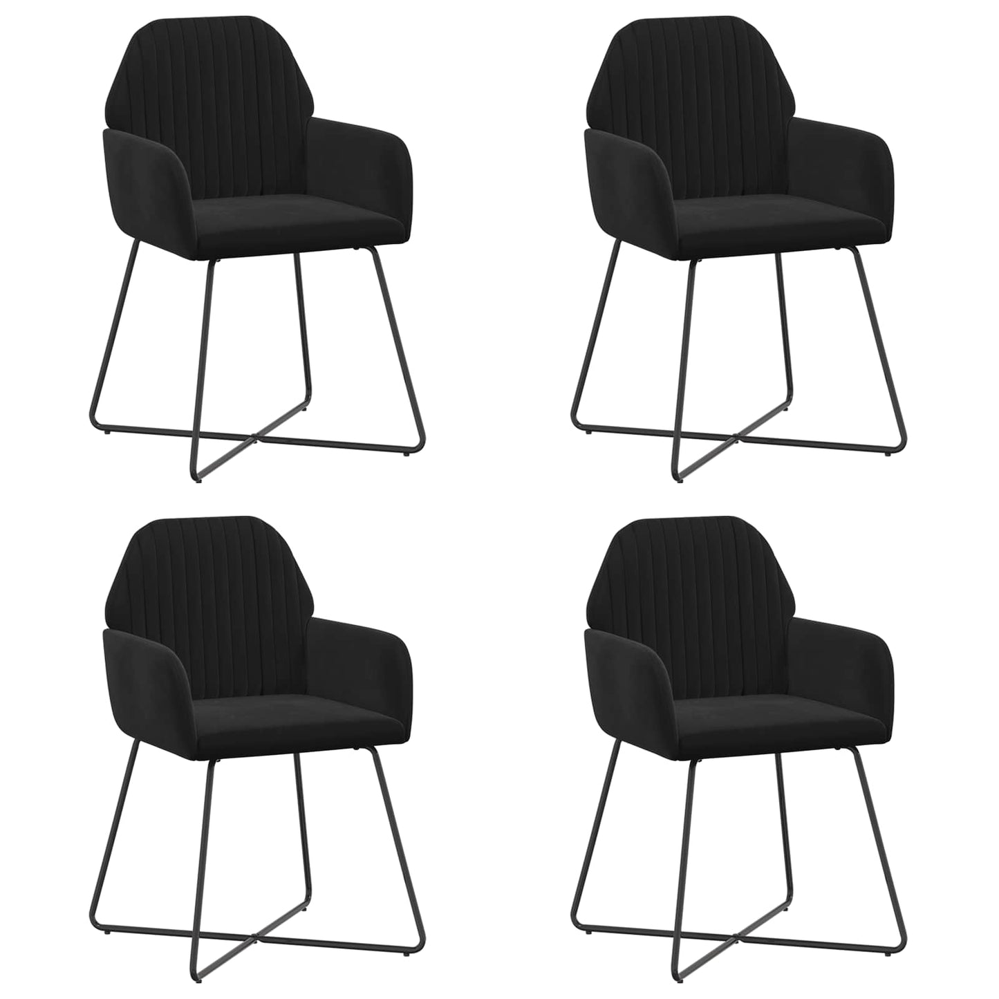 Eettafelstoelen 4 pcs fluweel Zwart 55 x 50 x 84 cm is nu te koop bij PeponiXL, paradijselijk wonen!
