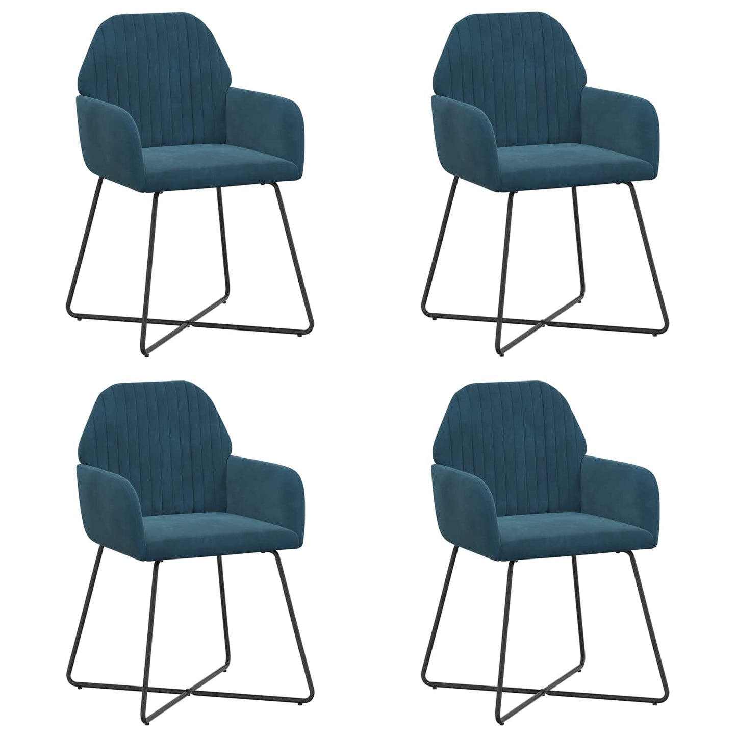 Eettafelstoelen 4 pcs fluweel Blauw 55 x 50 x 84 cm is nu te koop bij PeponiXL, paradijselijk wonen!