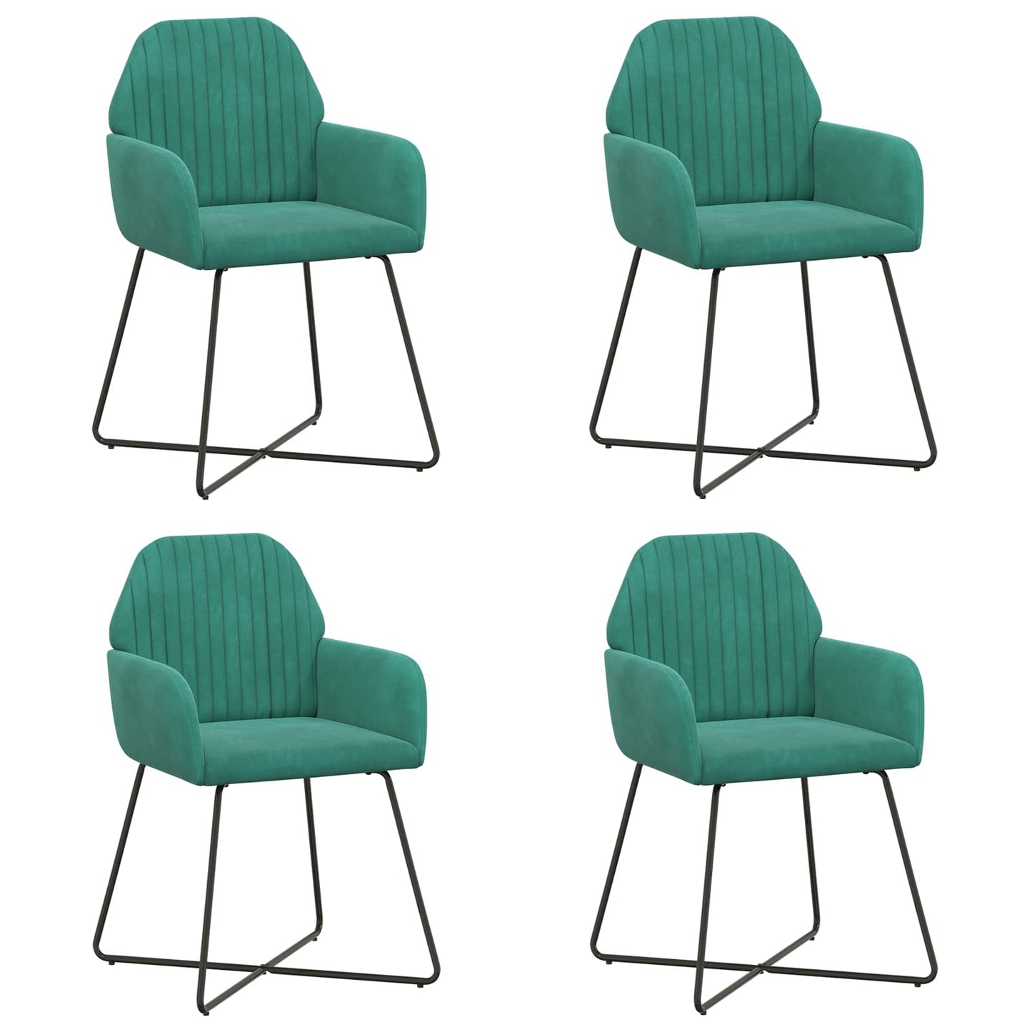 Eettafelstoelen 4 pcs fluweel Turquoise 55 x 50 x 84 cm is nu te koop bij PeponiXL, paradijselijk wonen!