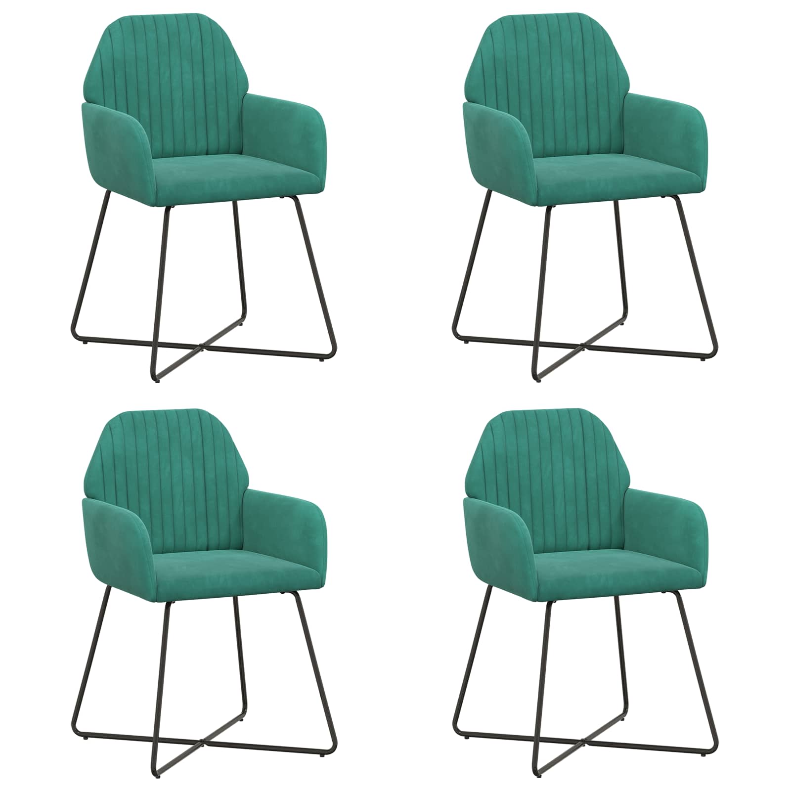 Eettafelstoelen 4 pcs fluweel Turquoise 55 x 50 x 84 cm is nu te koop bij PeponiXL, paradijselijk wonen!