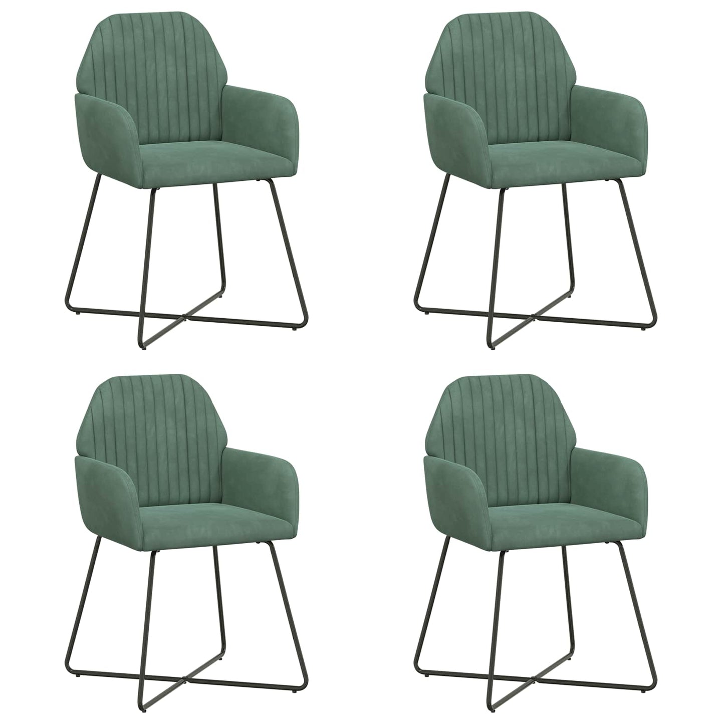 Eettafelstoelen 4 pcs fluweel Zeegroen 55 x 50 x 84 cm is nu te koop bij PeponiXL, paradijselijk wonen!