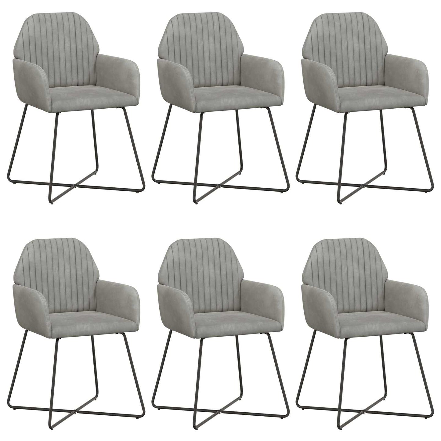Eettafelstoelen 6 pcs fluweel Lichtgrijs 55 x 50 x 84 cm is nu te koop bij PeponiXL, paradijselijk wonen!