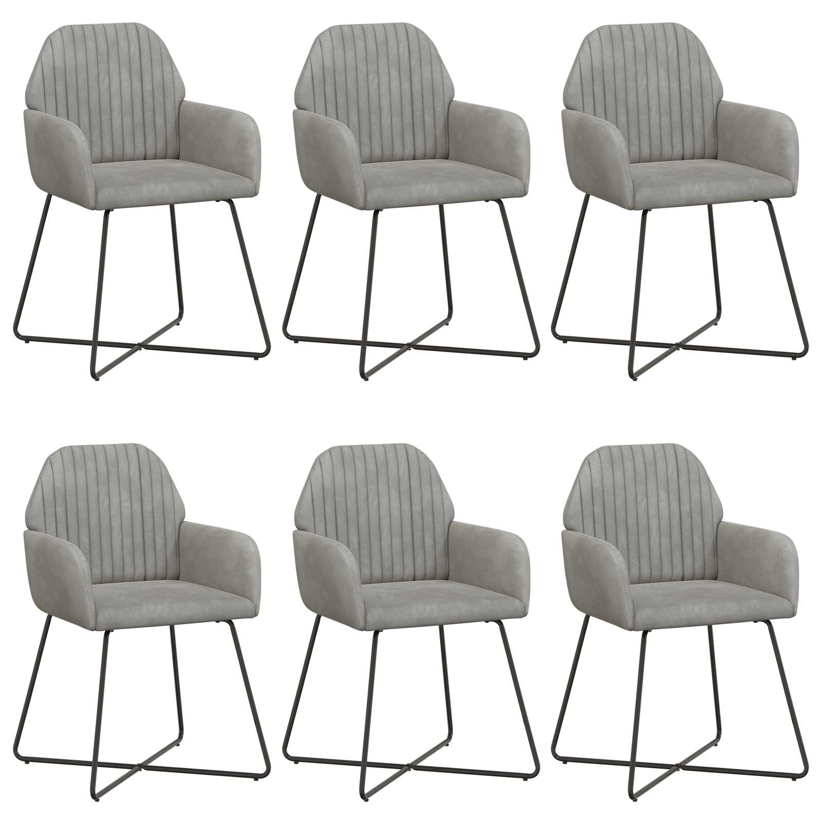 Eettafelstoelen 6 pcs fluweel Lichtgrijs 55 x 50 x 84 cm is nu te koop bij PeponiXL, paradijselijk wonen!