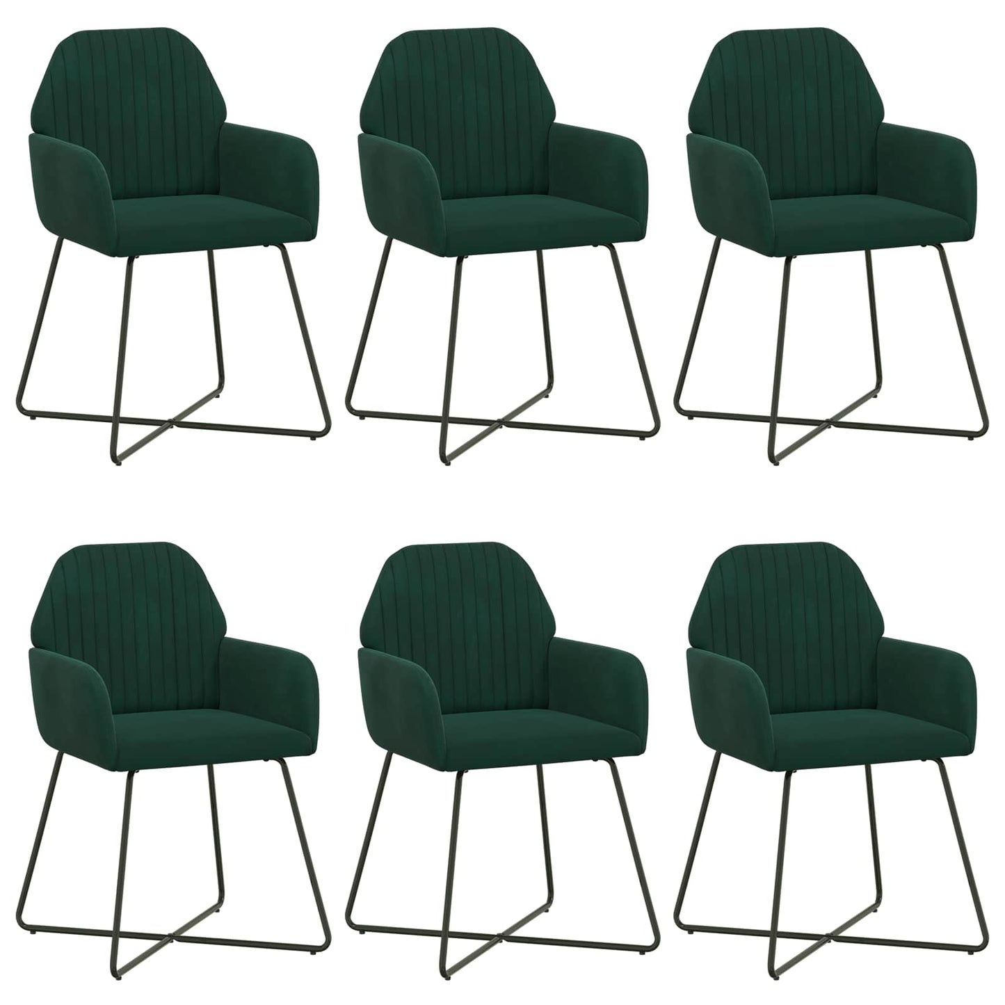 Eettafelstoelen 6 pcs fluweel Donkergroen 55 x 50 x 84 cm is nu te koop bij PeponiXL, paradijselijk wonen!