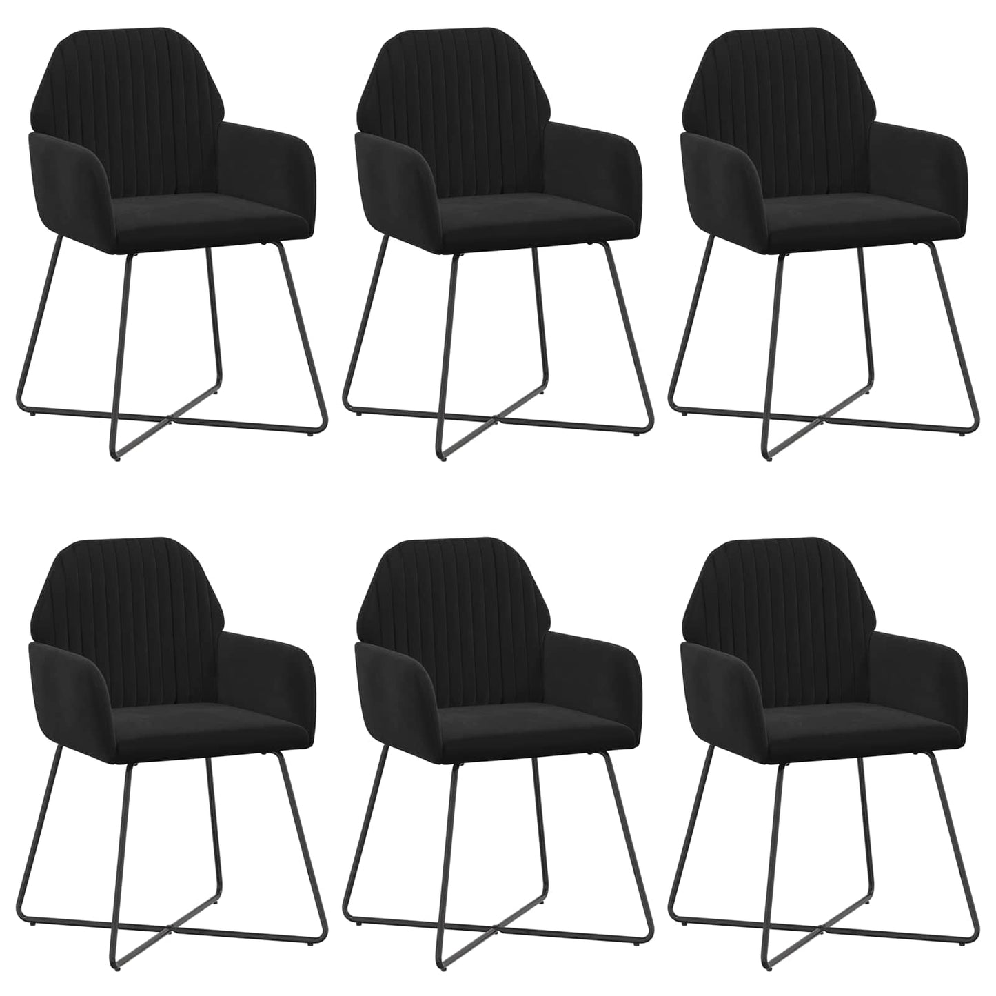 Eettafelstoelen 6 pcs fluweel Zwart 55 x 50 x 84 cm is nu te koop bij PeponiXL, paradijselijk wonen!