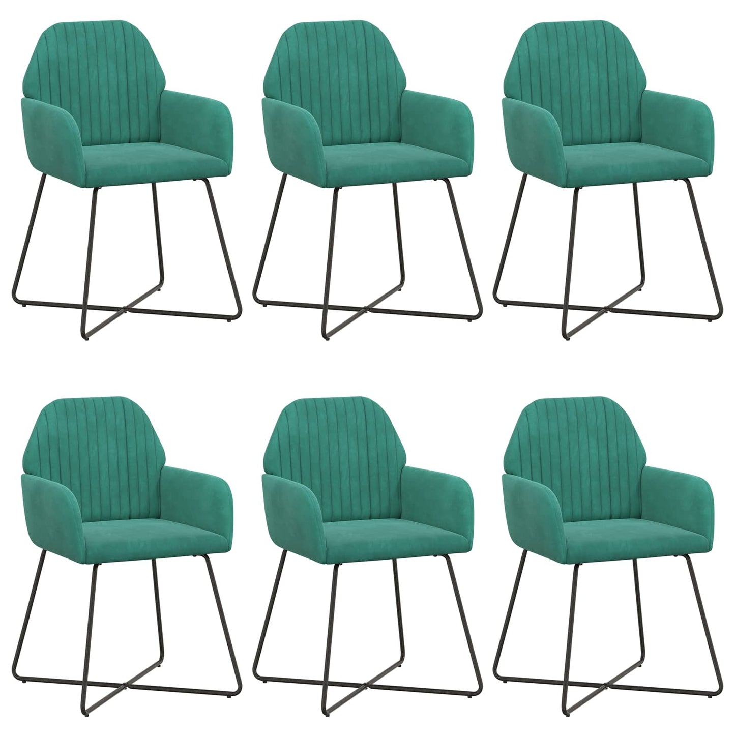 Eettafelstoelen 6 pcs fluweel Turquoise 55 x 50 x 84 cm is nu te koop bij PeponiXL, paradijselijk wonen!