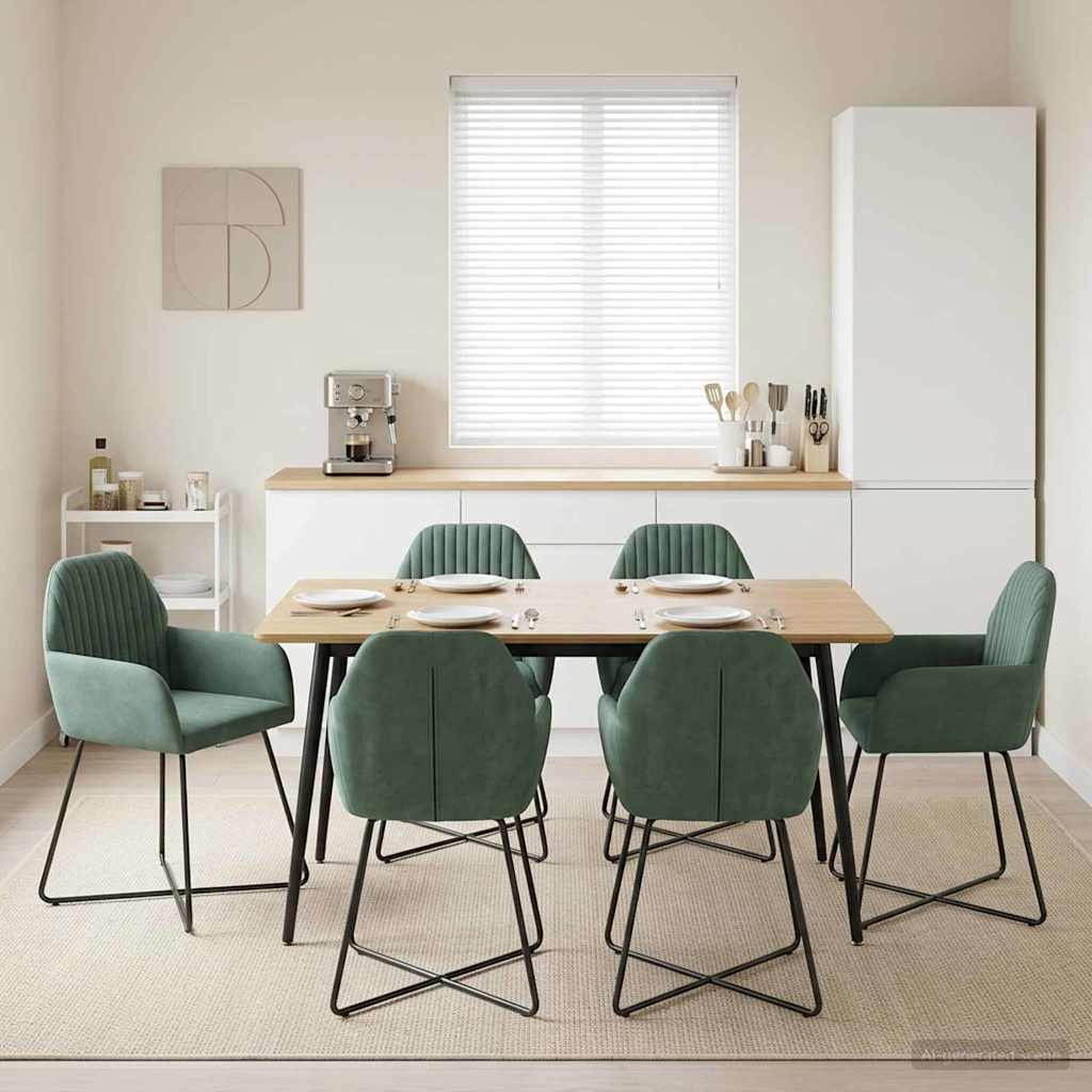 Eettafelstoelen 6 pcs fluweel Zeegroen 55 x 50 x 84 cm is nu te koop bij PeponiXL, paradijselijk wonen!