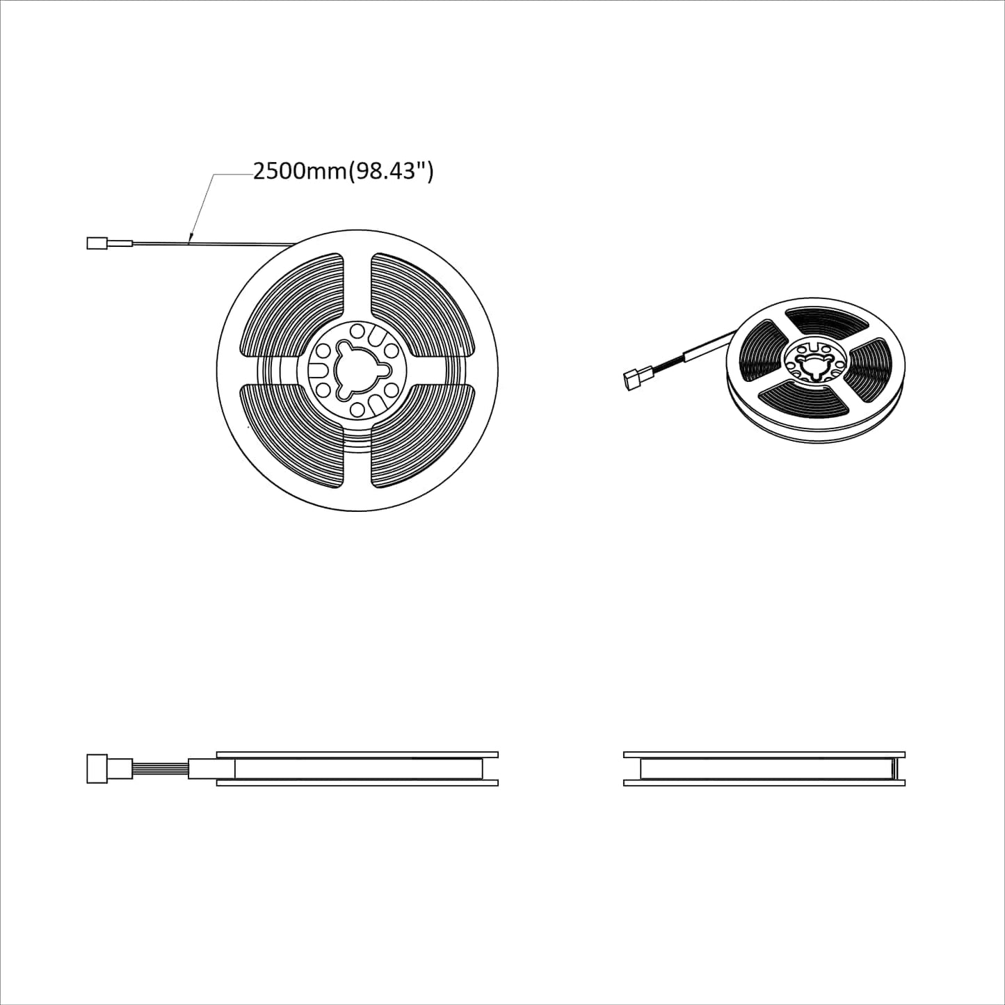 LED-strip 2 pcs Zwart en transparant 2500 mm Koper en kunststof is nu te koop bij PeponiXL, paradijselijk wonen!