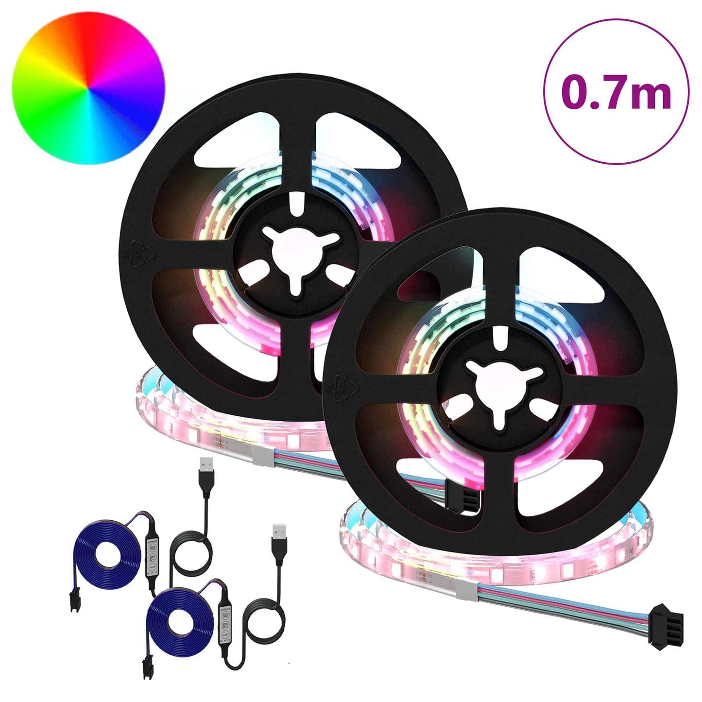 LED-strip 2 pcs Zwart en transparant 350 mm Koper en kunststof is nu te koop bij PeponiXL, paradijselijk wonen!